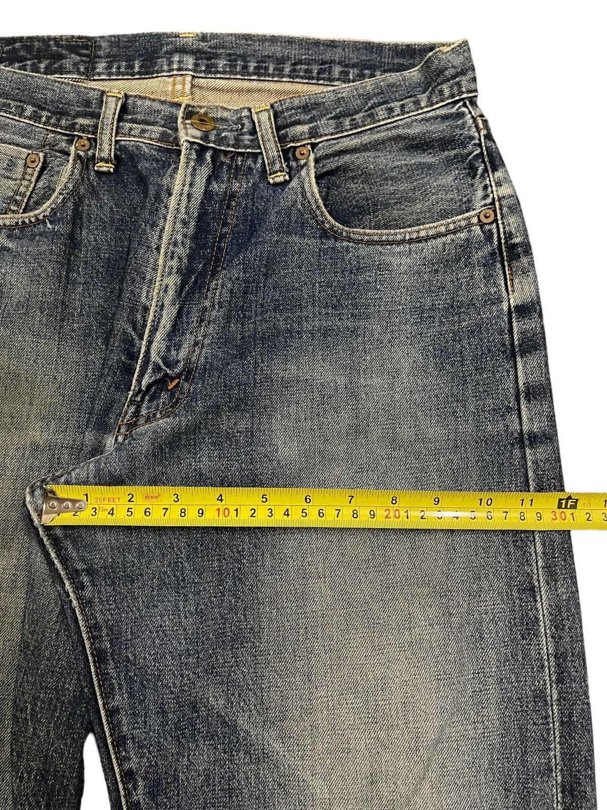 14th Addiction Vintage Japanese Brand Blue Wash Distress Baggy Jeans Size US 30 / EU 46 - 13 Thumbnail