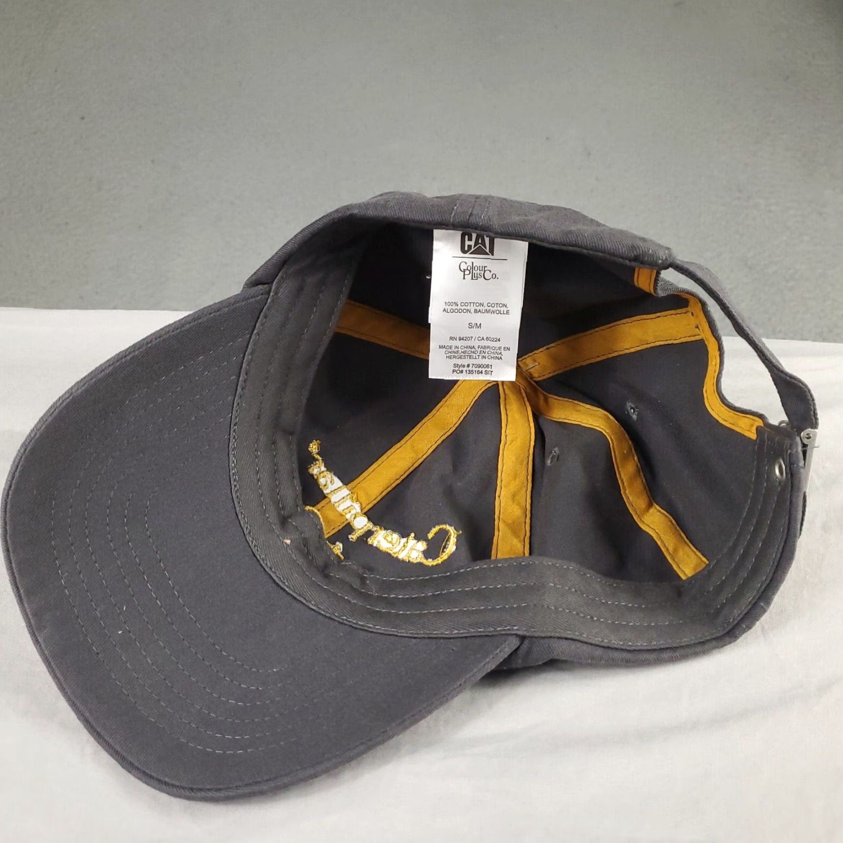 Vintage CAT Baseball Cap Mens Size M Gray Adjustable Dad Hat Size ONE SIZE - 5 Thumbnail