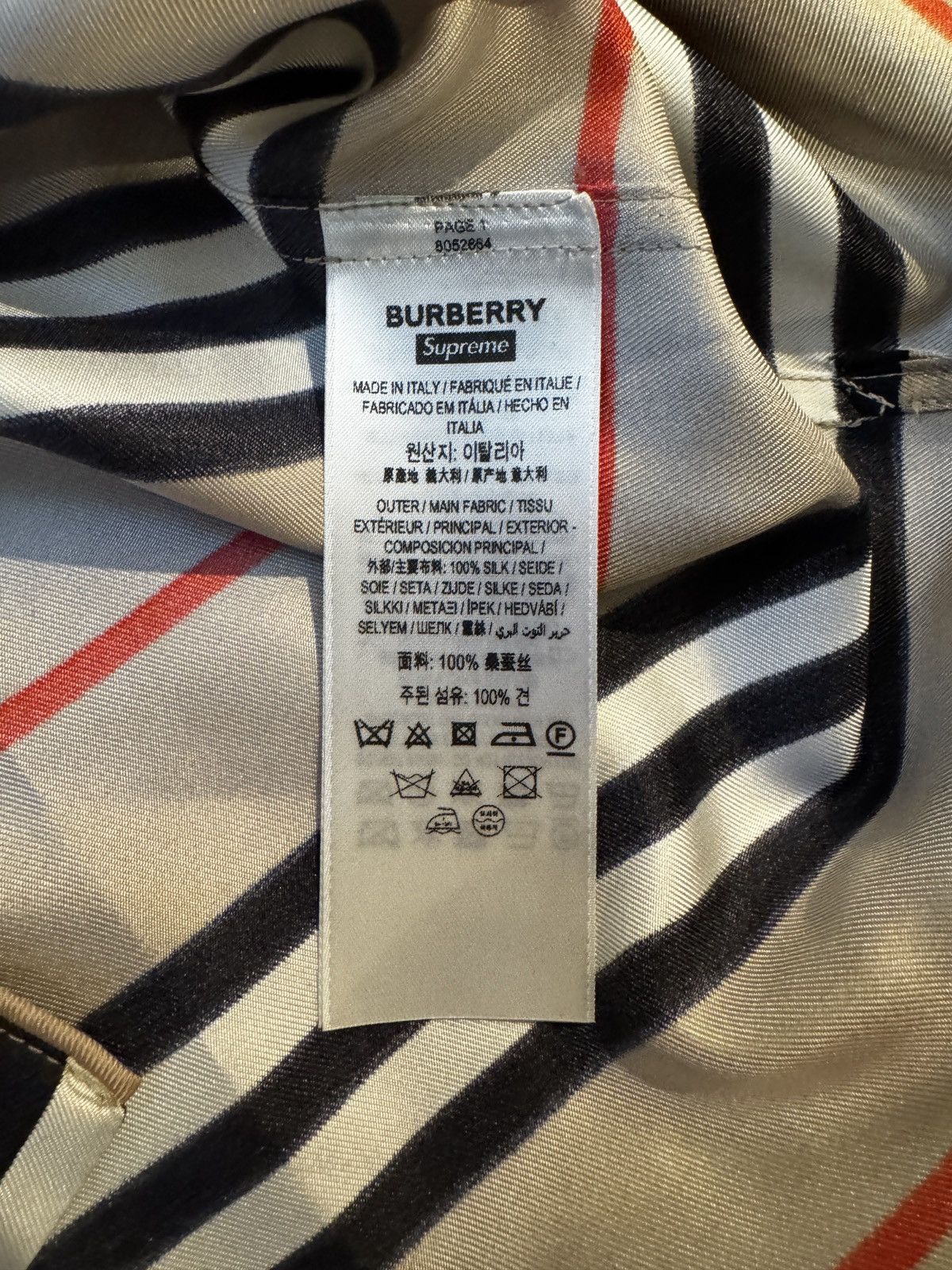 Burberry × Supreme Burberry X Supreme Silk Button Shirt, Size XL Size US XL / EU 56 / 4 - 4 Thumbnail
