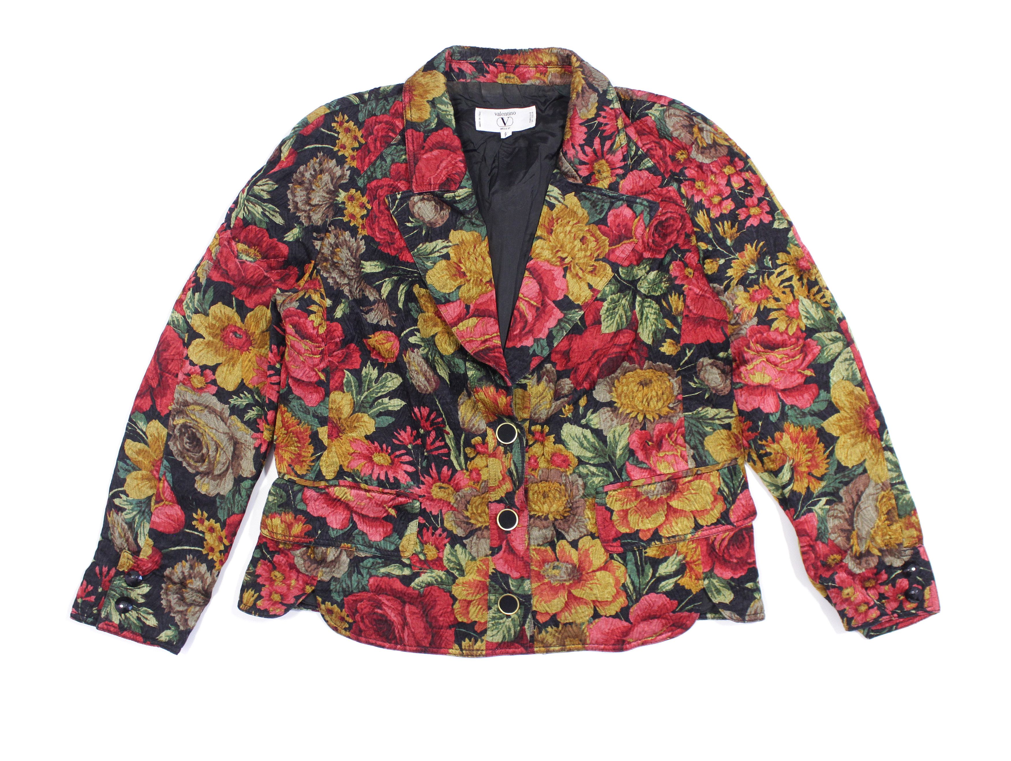 Valentino 90S Floral Pattern Blazer Vintage Size M / US 6-8 / IT 42-44 - 1 Thumbnail