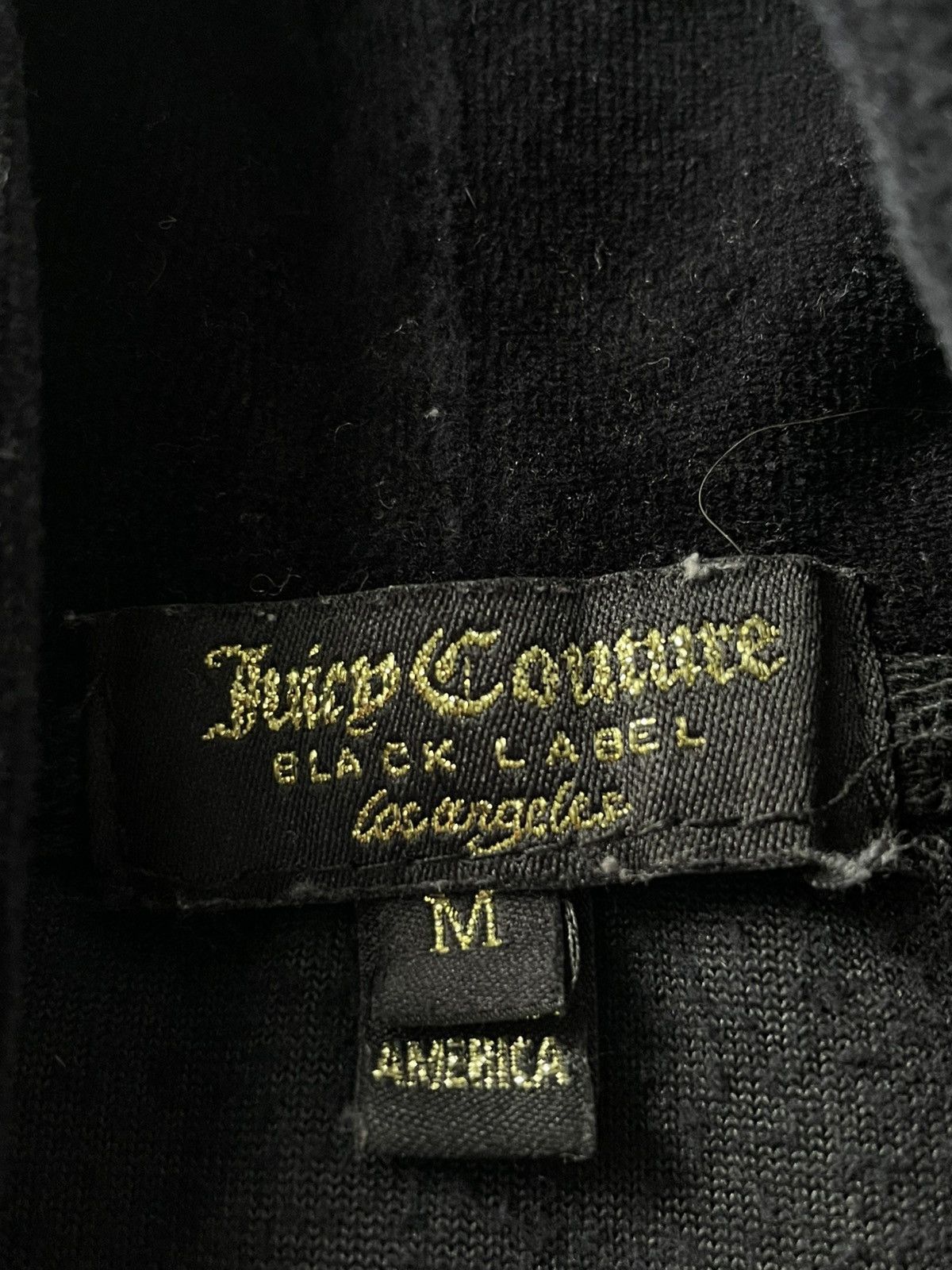 Juicy Couture Y2K Vintage Juice Couture 00’s Black Velour Zip Hoodie RARE Size M / US 6-8 / IT 42-44 - 8 Thumbnail