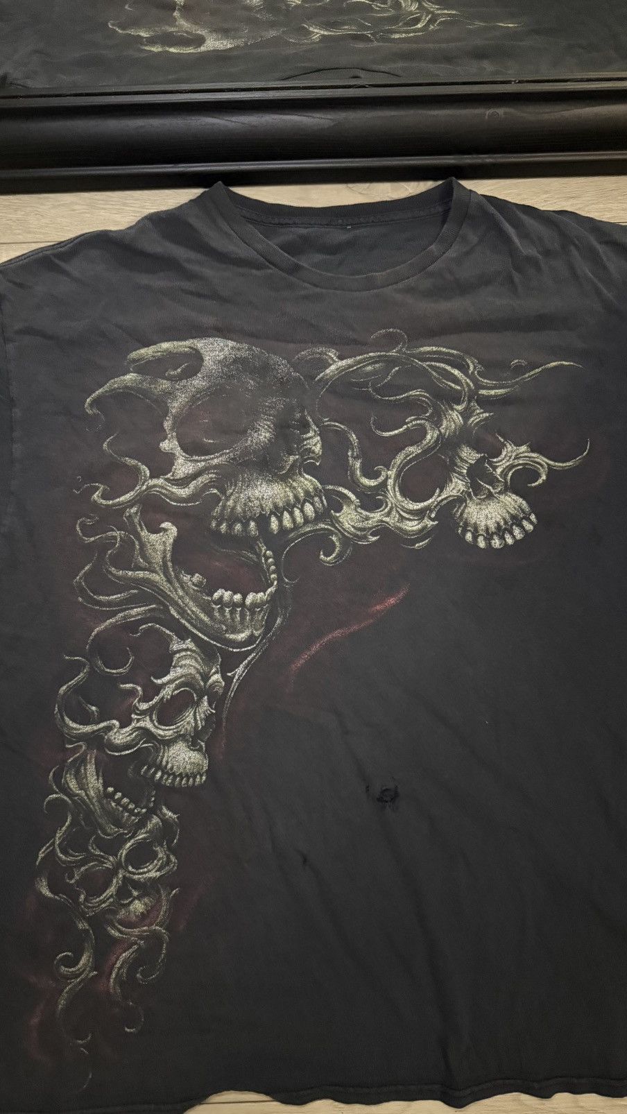 JNCO Vintage / Y2K Flame Skull Streetwear Shirt Size US XXL / EU 58 / 5 - 2 Thumbnail