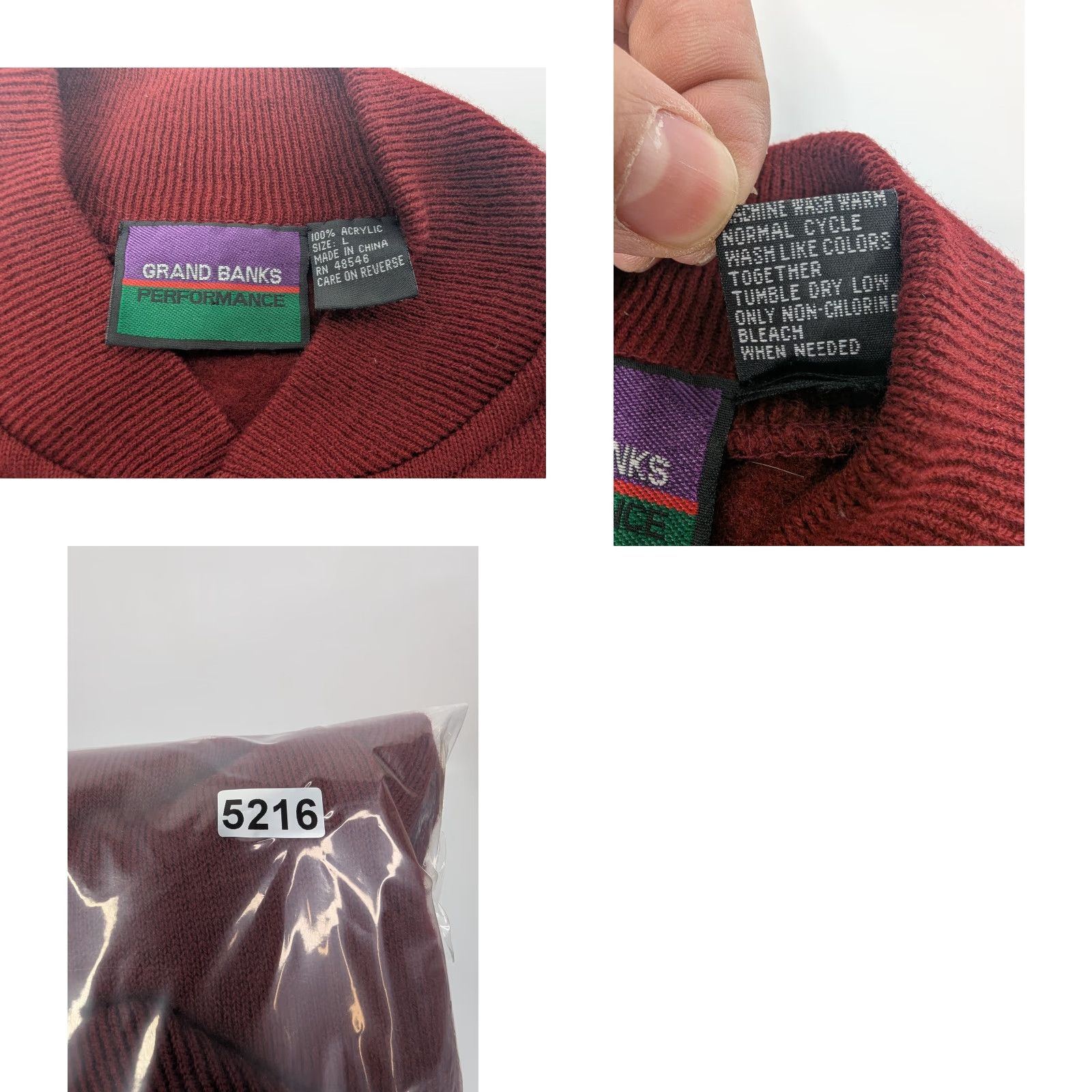Vintage Grand Banks Mens Red Acrylic Henley 1/4 Button Sweater Size Large Size US L / EU 52-54 / 3 - 8 Thumbnail