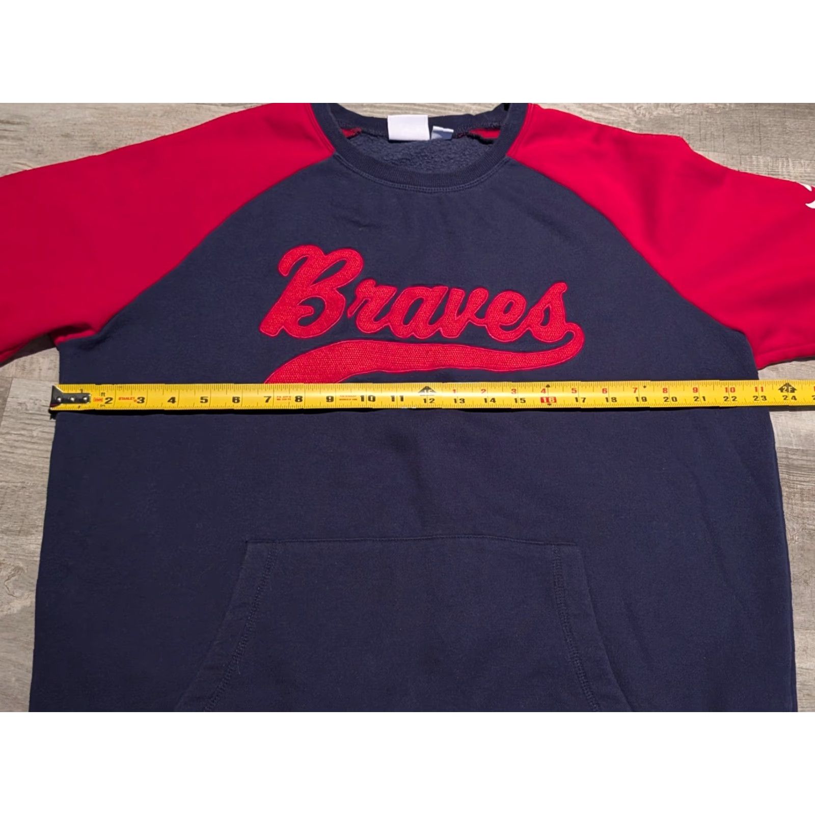 Starter Starter Atlanta Braves Crewneck Sweatshirt Men’s XL Colorblock Navy Red White Fleece Embroidered 90s Sports Pullover Size US XL / EU 56 / 4 - 7 Thumbnail