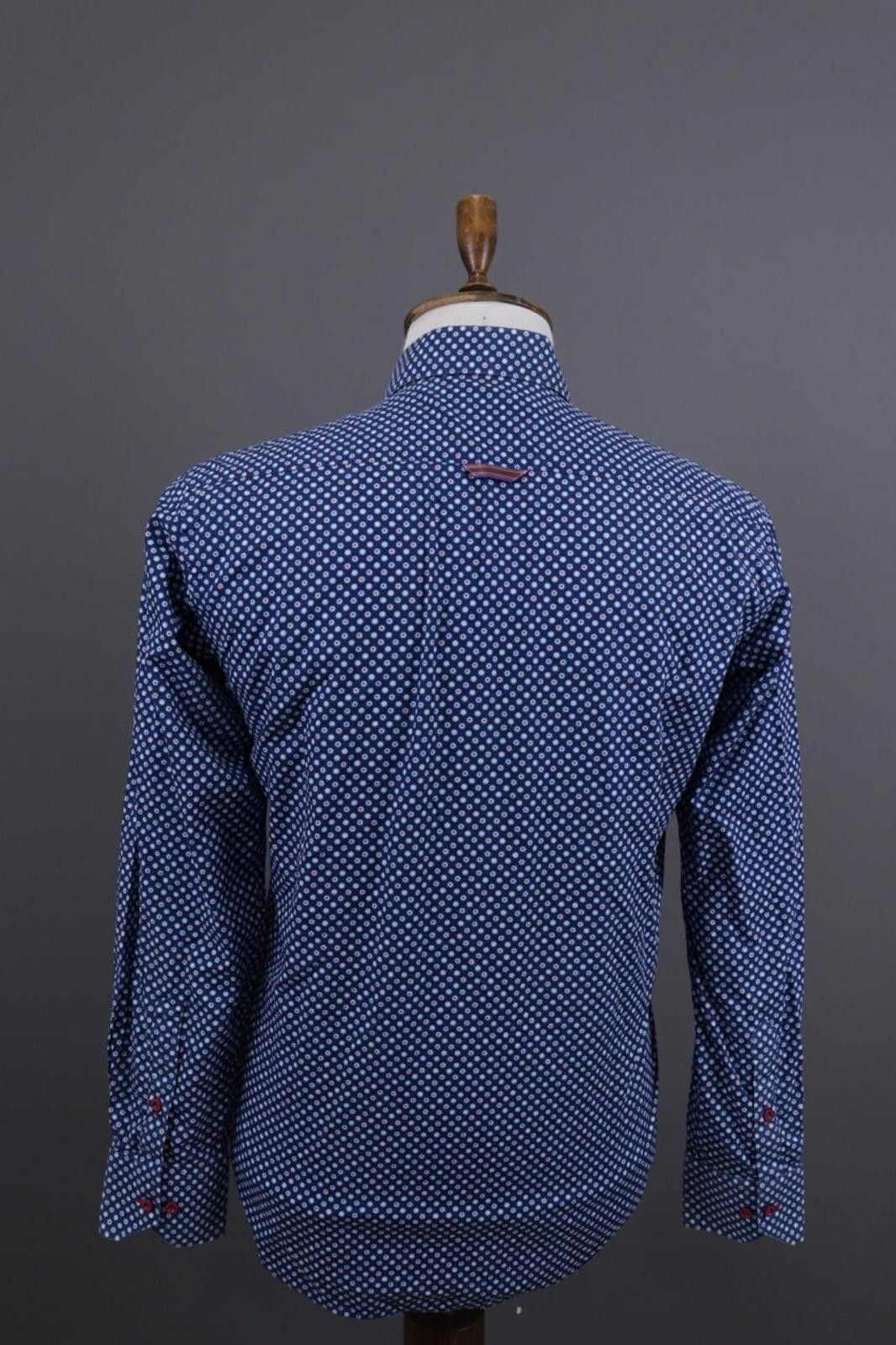 Designer CLAUDIO LUGLI Blue Dotted Button Down Shirt Size M Size US M / EU 48-50 / 2 - 6 Thumbnail