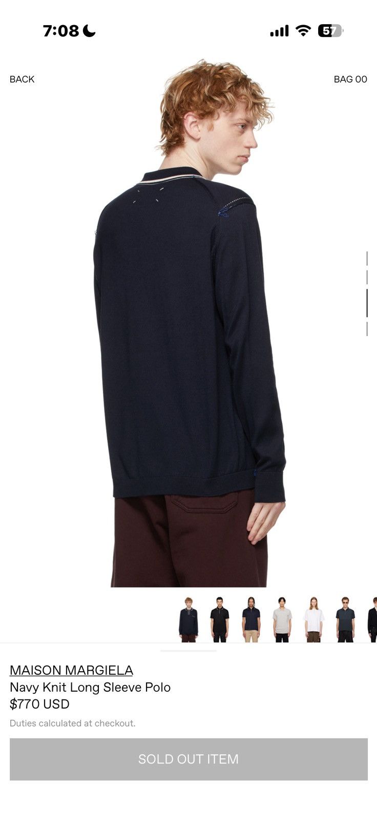Maison Margiela Maison margiela Navy Knit Long Sleeve Polo Size US S / EU 44-46 / 1 - 3 Thumbnail