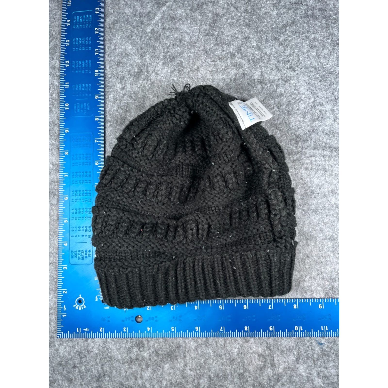 Vintage Time And Tru Beanie Time And Tru Hat Womens One Size Black Knit Polyester Beanie Winter Outdoor Ski Mens Womens Size ONE SIZE - 5 Thumbnail