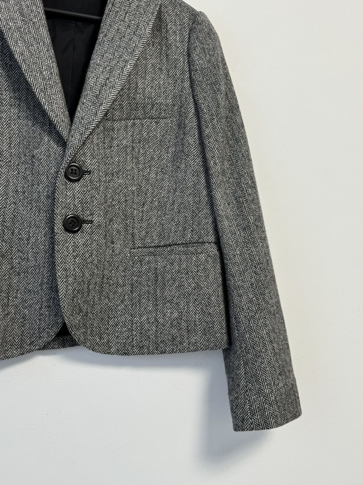 RED Valentino Red Valentino Cropped Blazer Jacket Grey Herringbone Size 44 Size M / US 6-8 / IT 42-44 - 3 Thumbnail