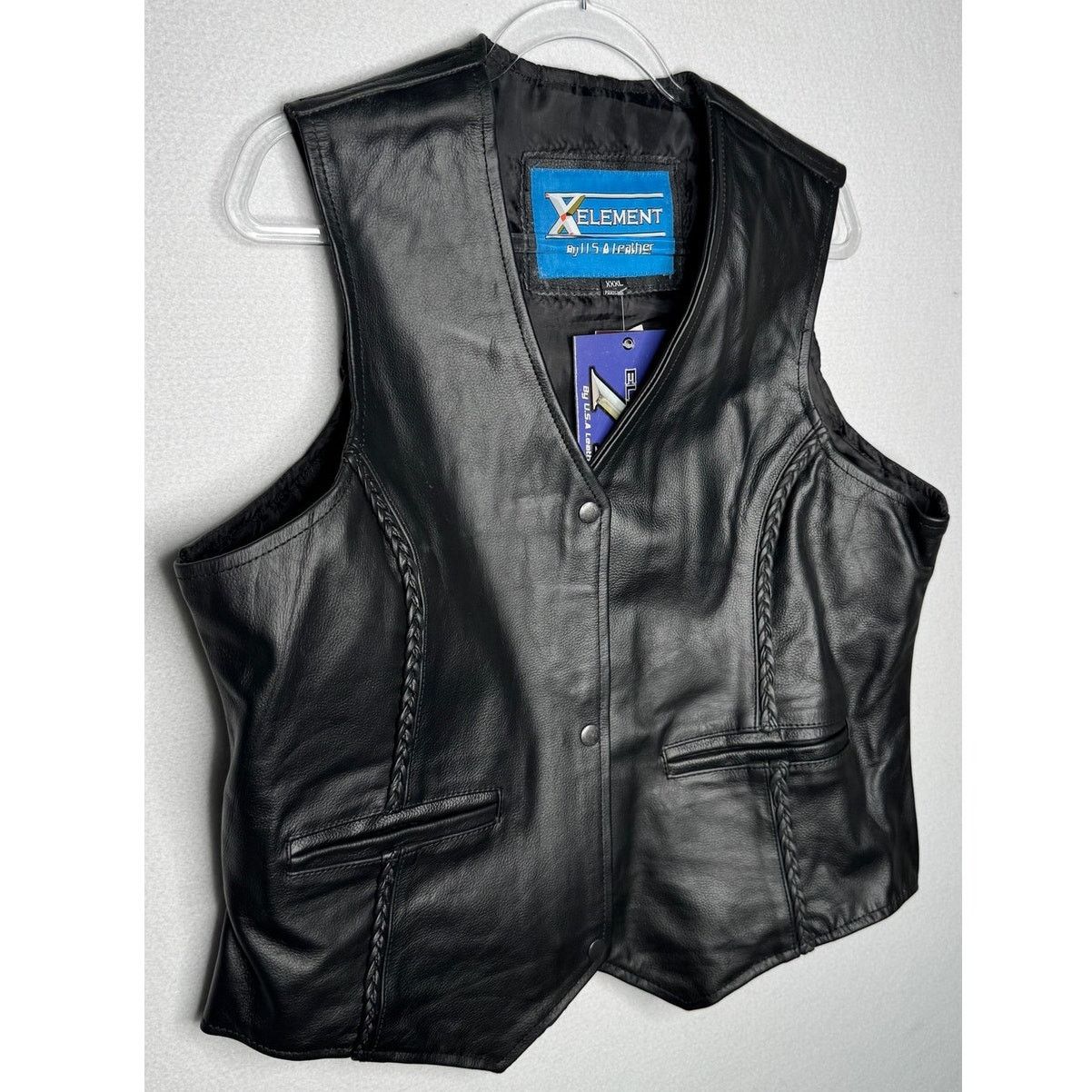 Xelement 1990s Xelement Black Leather Biker Vest Men’s XL NWT Size US XL / EU 56 / 4 - 7 Thumbnail