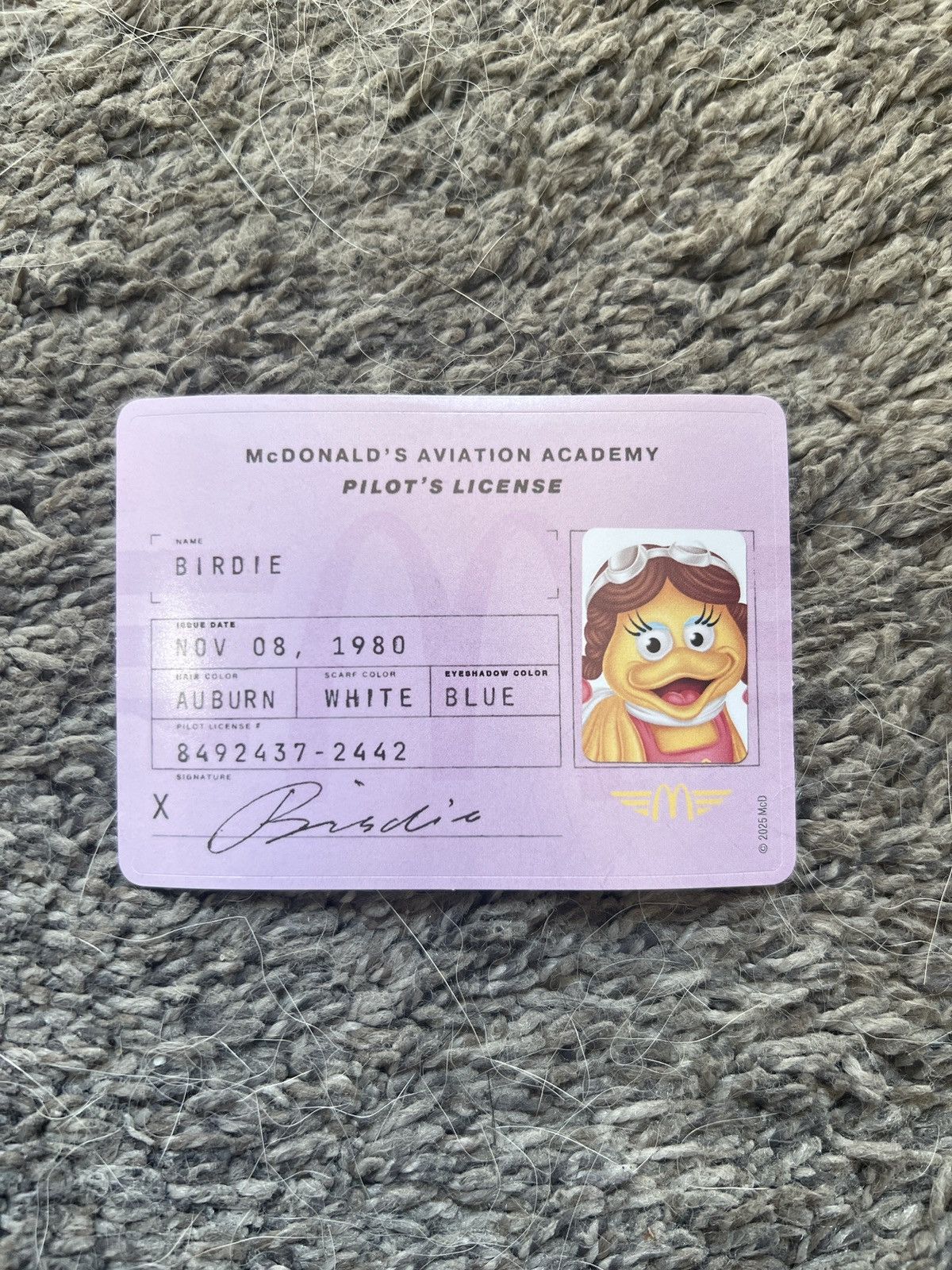 Hypebeast 2025 McDonald’s Birdie Pilot’s License Sticker Size ONE SIZE - 1 Thumbnail