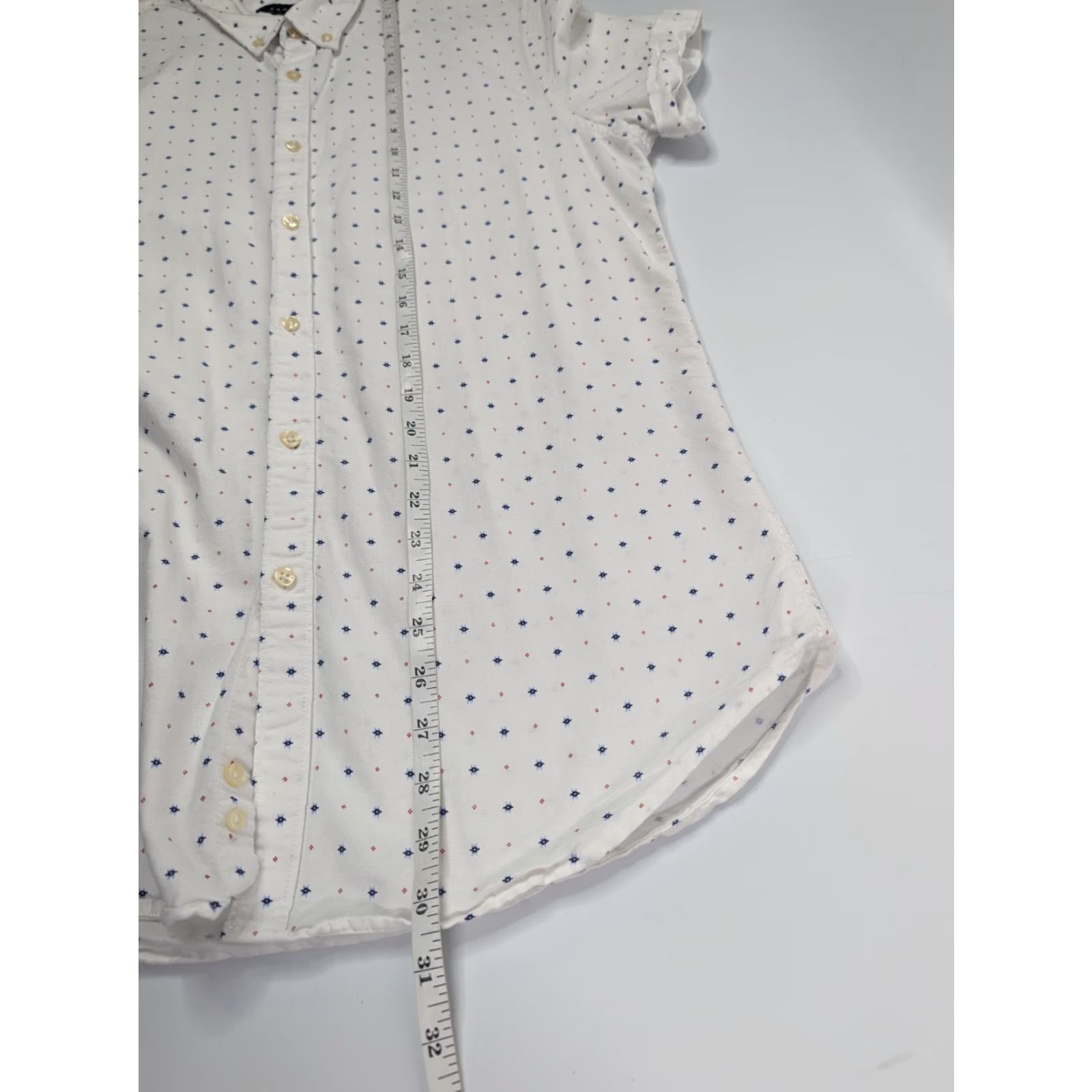 Zara ZARA Man Slim Fit Shirt Short Sleeve Button White Blue Red Dots Print Size US L / EU 52-54 / 3 - 3 Thumbnail