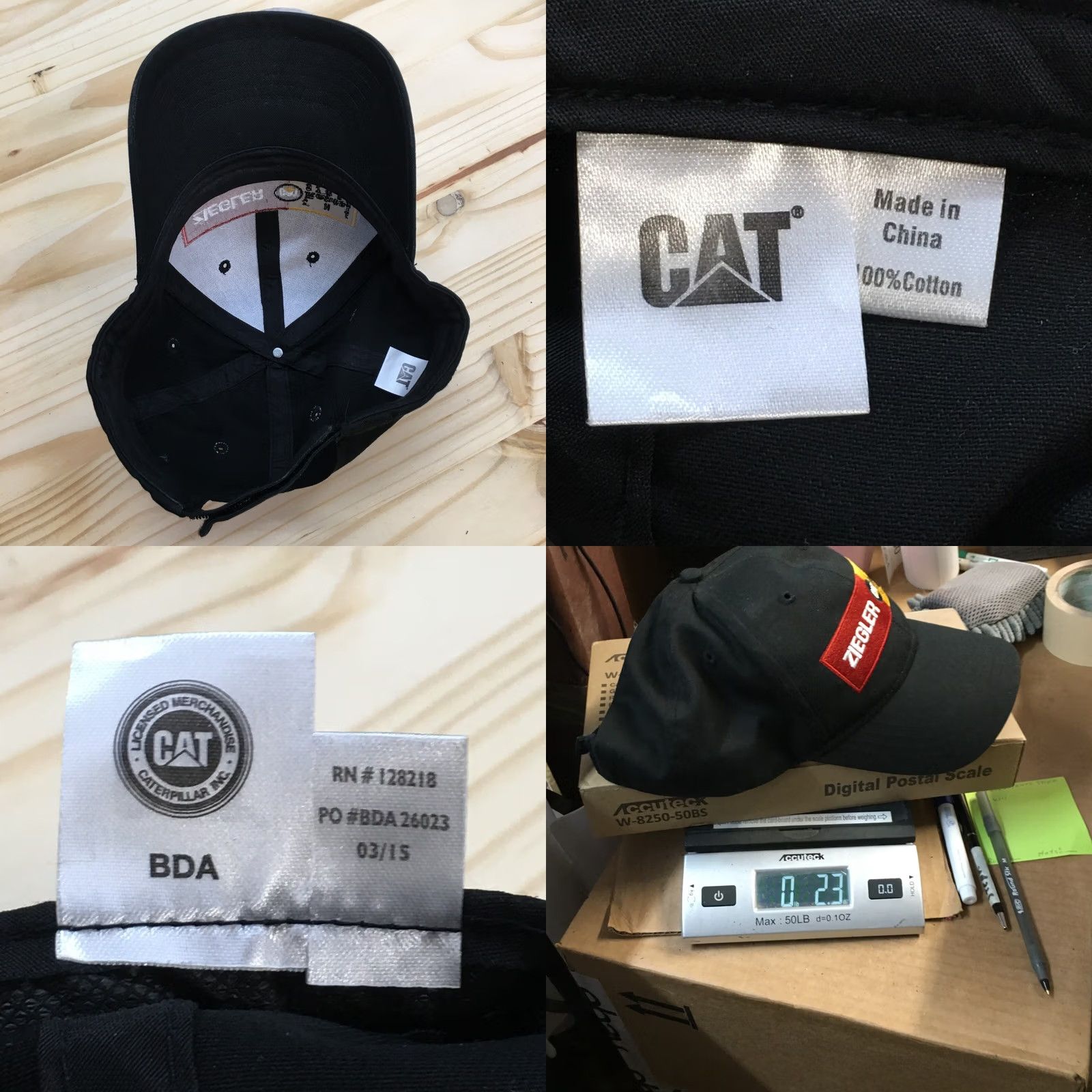 Vintage CAT Baseball Cap Hat Mens One Size Black Cotton Embroidered Logo Basic Size ONE SIZE - 8 Thumbnail