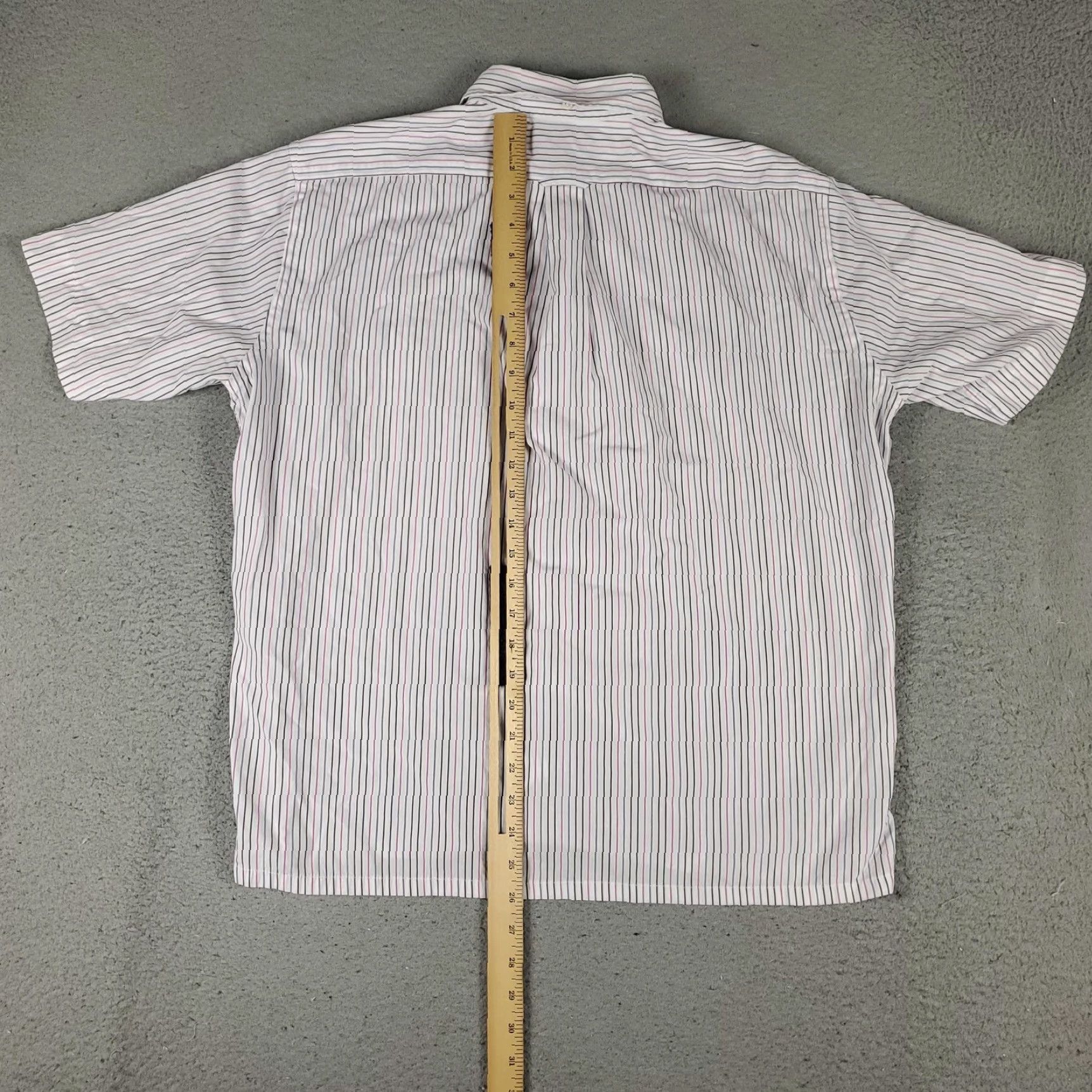 Faconnable Façonnable Striped Button-Up Shirt Mens Medium White Short Sleeve Classic Preppy Size US M / EU 48-50 / 2 - 3 Thumbnail