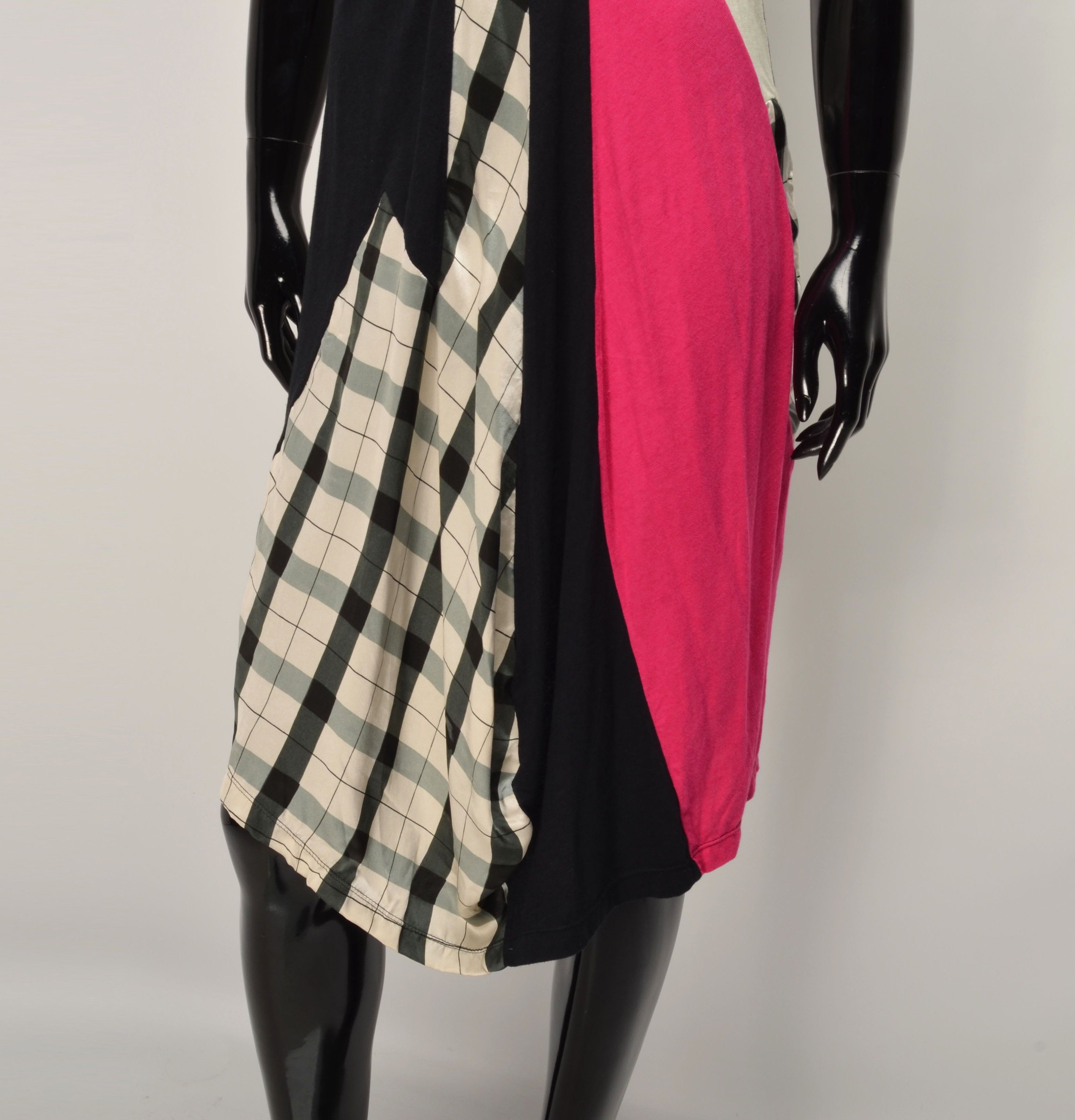 Other Buddhist Punk Y2K Patchwork Silk Blend Grunge Dress Size S / US 4 / IT 40 - 3 Thumbnail