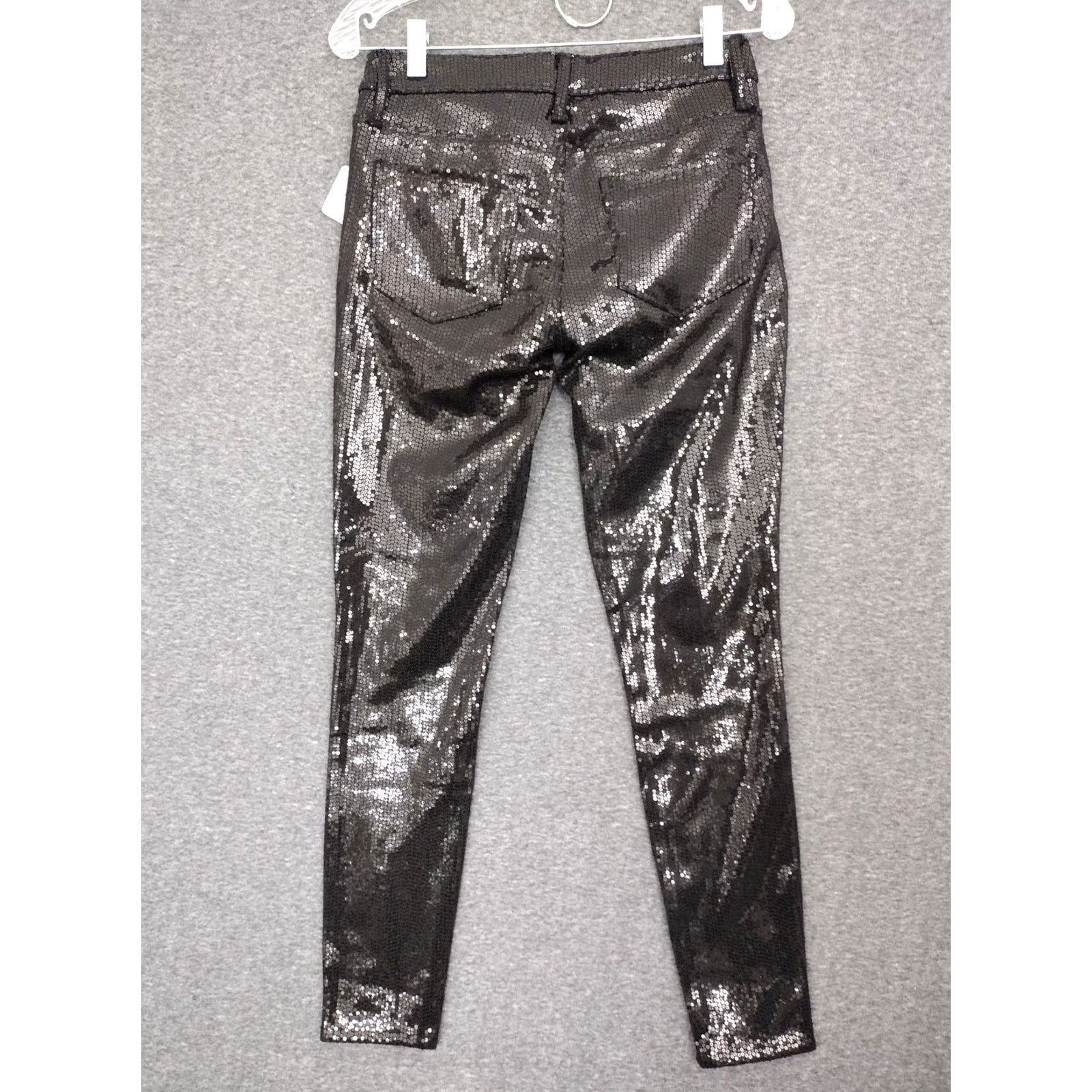 Vintage Nevermind Paper Fox Women's Sequin Black Pants Main Selling Point Pants 26 Black Sequin 5-pocket Mid Rise 28 in Inseam 28 Womens Regular XS-XL? Size 26" / US 2 / IT 38 - 2 Thumbnail