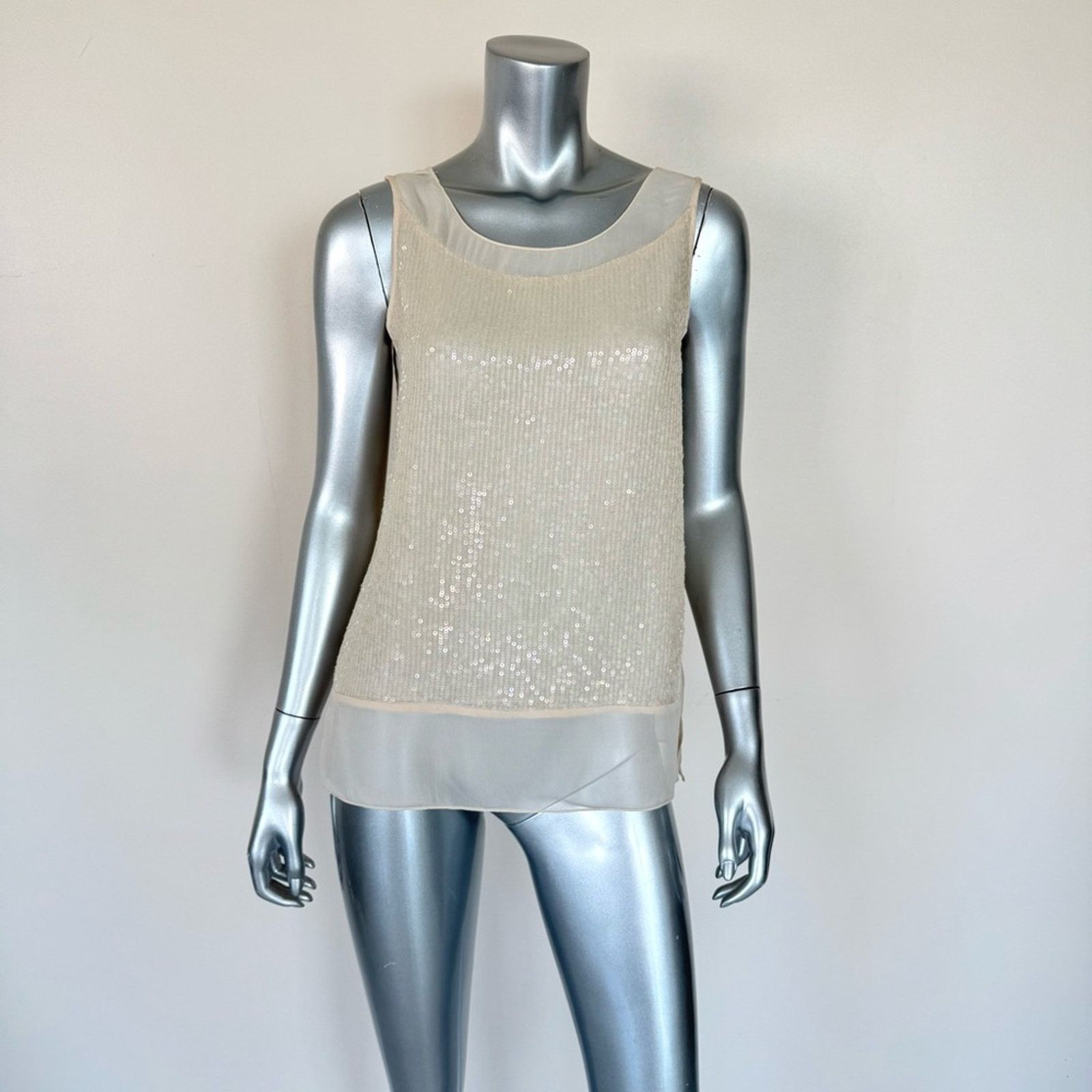 French Connection French Connection women beige top with sequins size 4 US Size S / US 4 / IT 40 - 1 Thumbnail