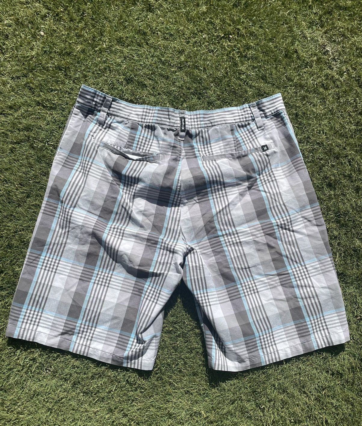 Hurley Hurley Men's White Blue Plaid Unlined Board Shorts Trunks Size US 36 / EU 52 - 5 Thumbnail
