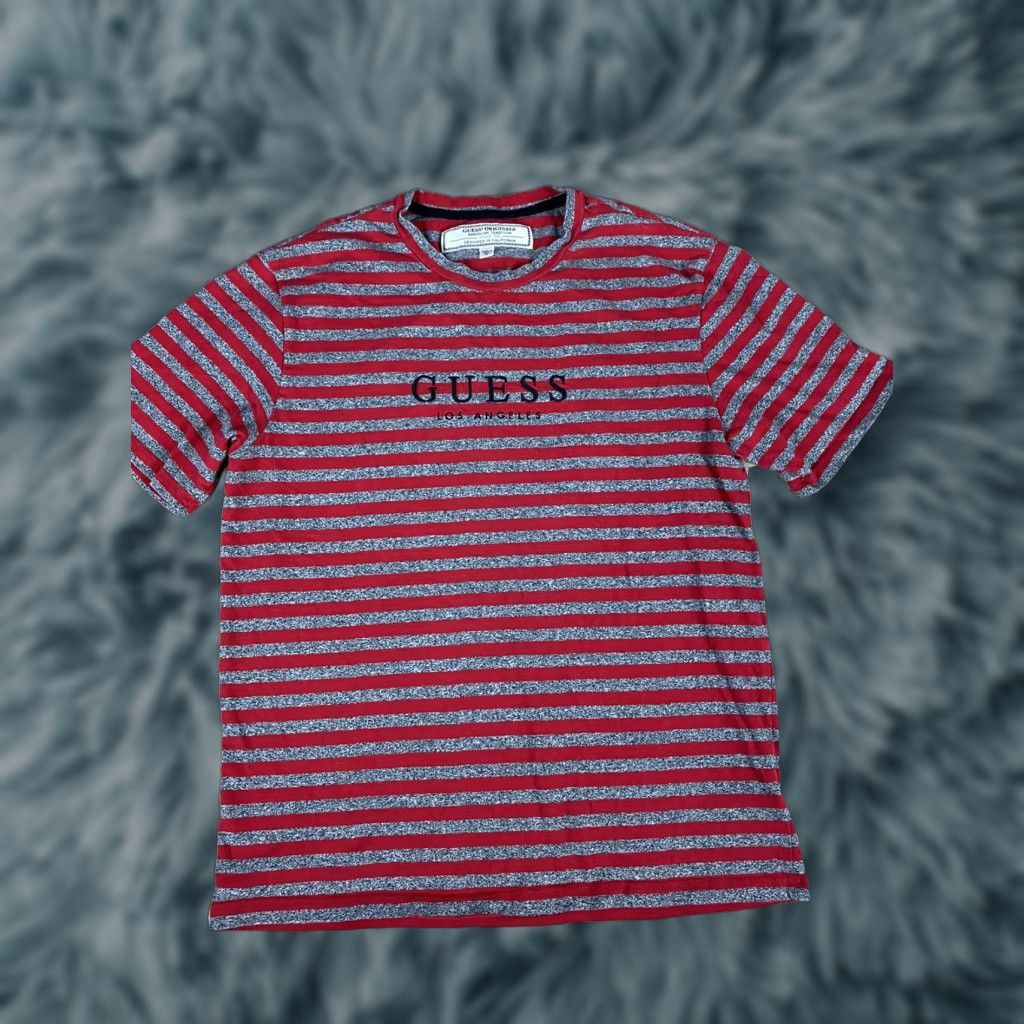 Guess VINTAGE Guess T-Shirt Mens S Los Angeles Retro Striped Gray Red Horizontal Pattern Shirt Size US S / EU 44-46 / 1 - 1 Thumbnail