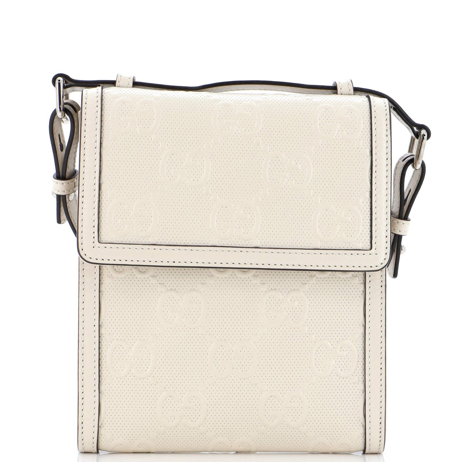 Flap Crossbody Bag GG Embossed Perforated Leather Small