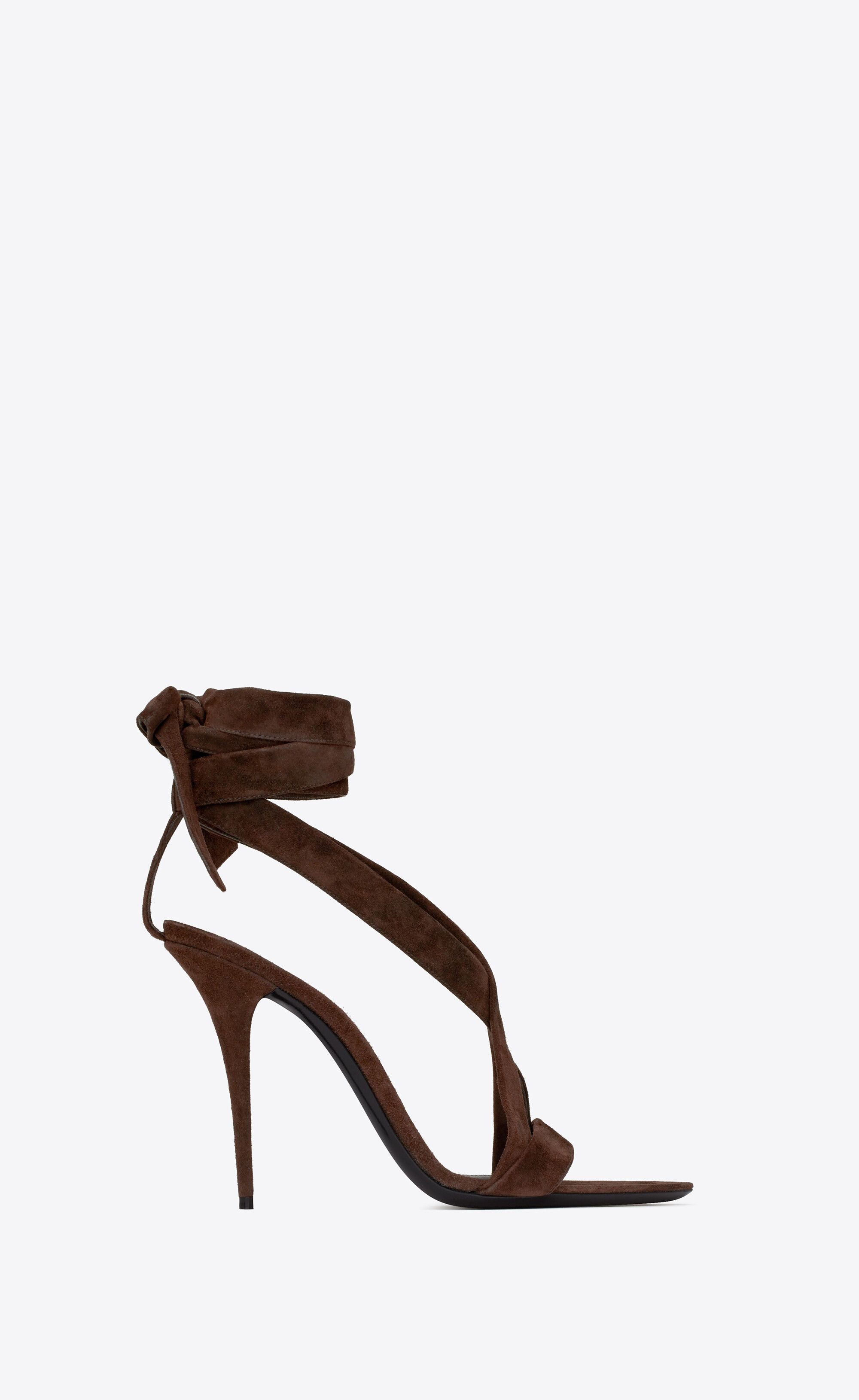 Saint Laurent Paris o1tp1o0125 Deva Sandals In Suede in Brown Size US 6 / IT 36 - 2 Thumbnail