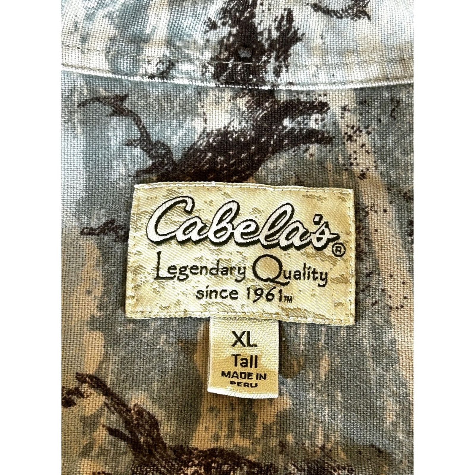 Vintage Cabela's Deerskin Soft Chamois Shirt Mens XLT Long Sleeve Button-Up Print Deer Graphic Casual Fall Hunting Outdoors Gray/Beige 100% Cotton Size US XL / EU 56 / 4 - 3 Thumbnail