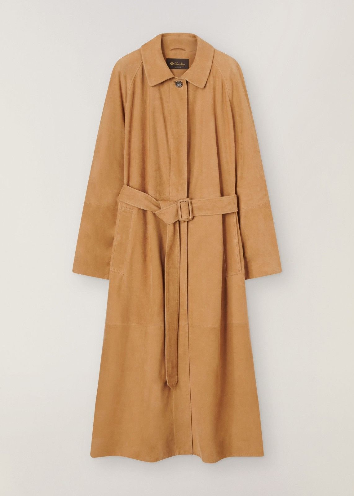 o1loc1c0124 Long Trench-Style Coat in Brown