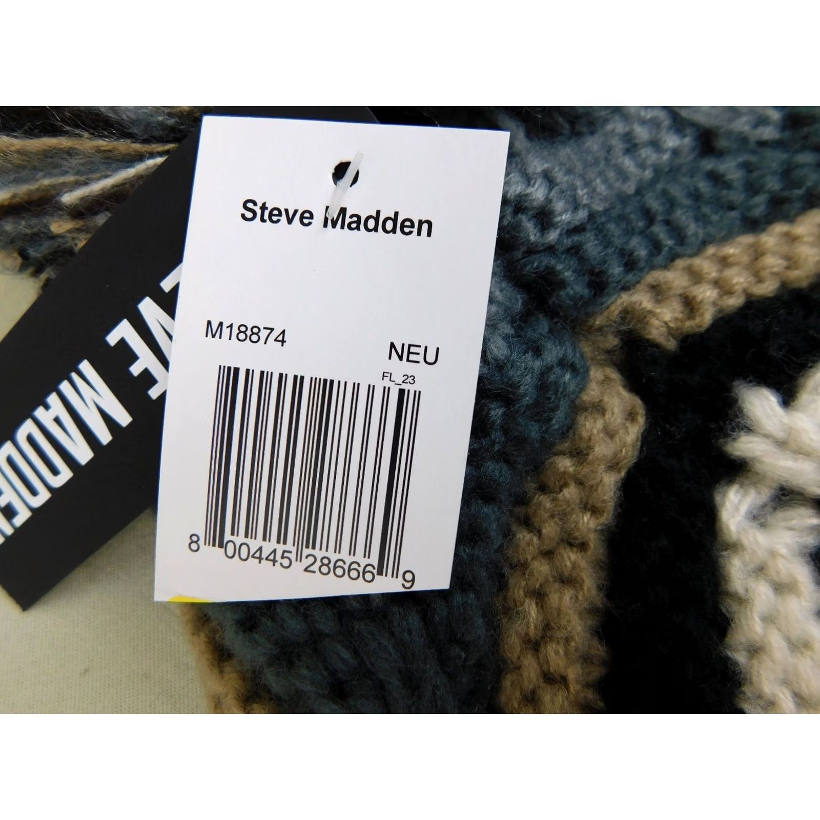 Steve Madden Steve Madden Beanie Hat Gray Women's Winter Knit Chevron Logo One Size XS? Size ONE SIZE - 6 Thumbnail