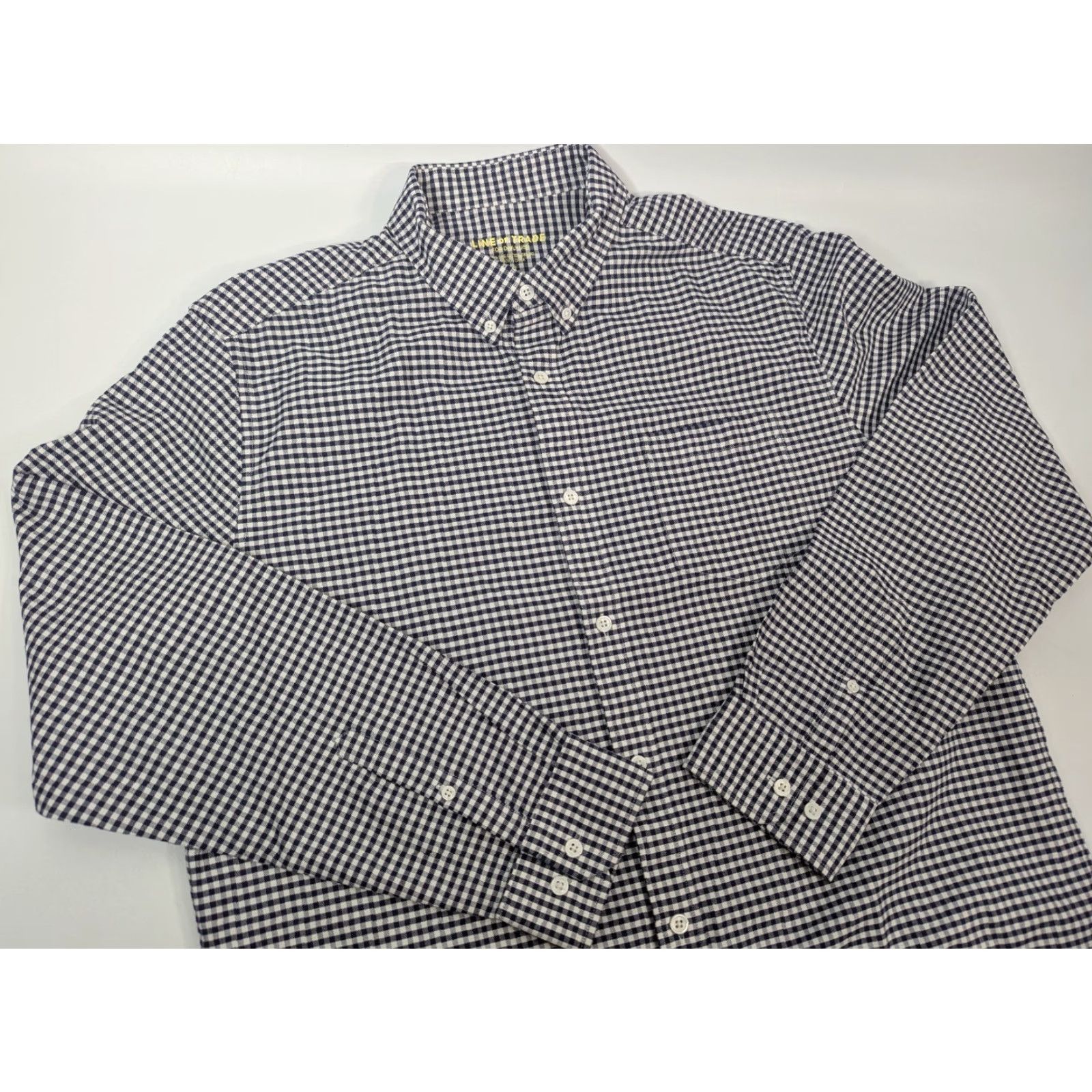 Vintage Line of Trade Shirt Mens XL Button-Down Cotton Oxford Plaid Preppy City Classic White Non-Novelty Size US XL / EU 56 / 4 - 2 Thumbnail