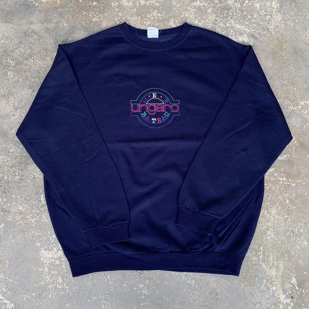 Ungaro Paris Vintage 90s Ungaro Paris Crewneck Embroidered Logo Size US L / EU 52-54 / 3 - 1 Thumbnail