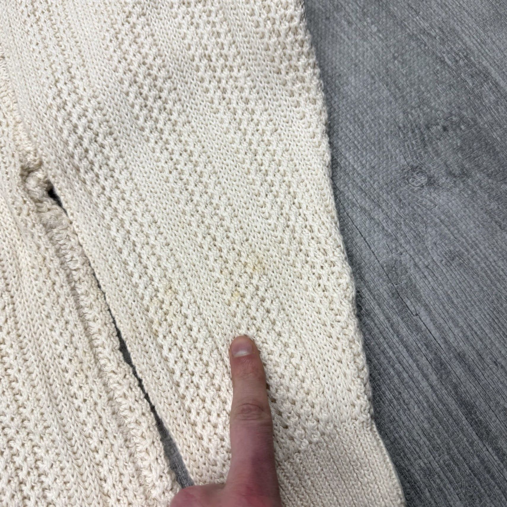 VINTAGE Duplex Designs Knit Sweater Pullover Crew Neck Men’s Size XL Ivory Cable-Knit 90s