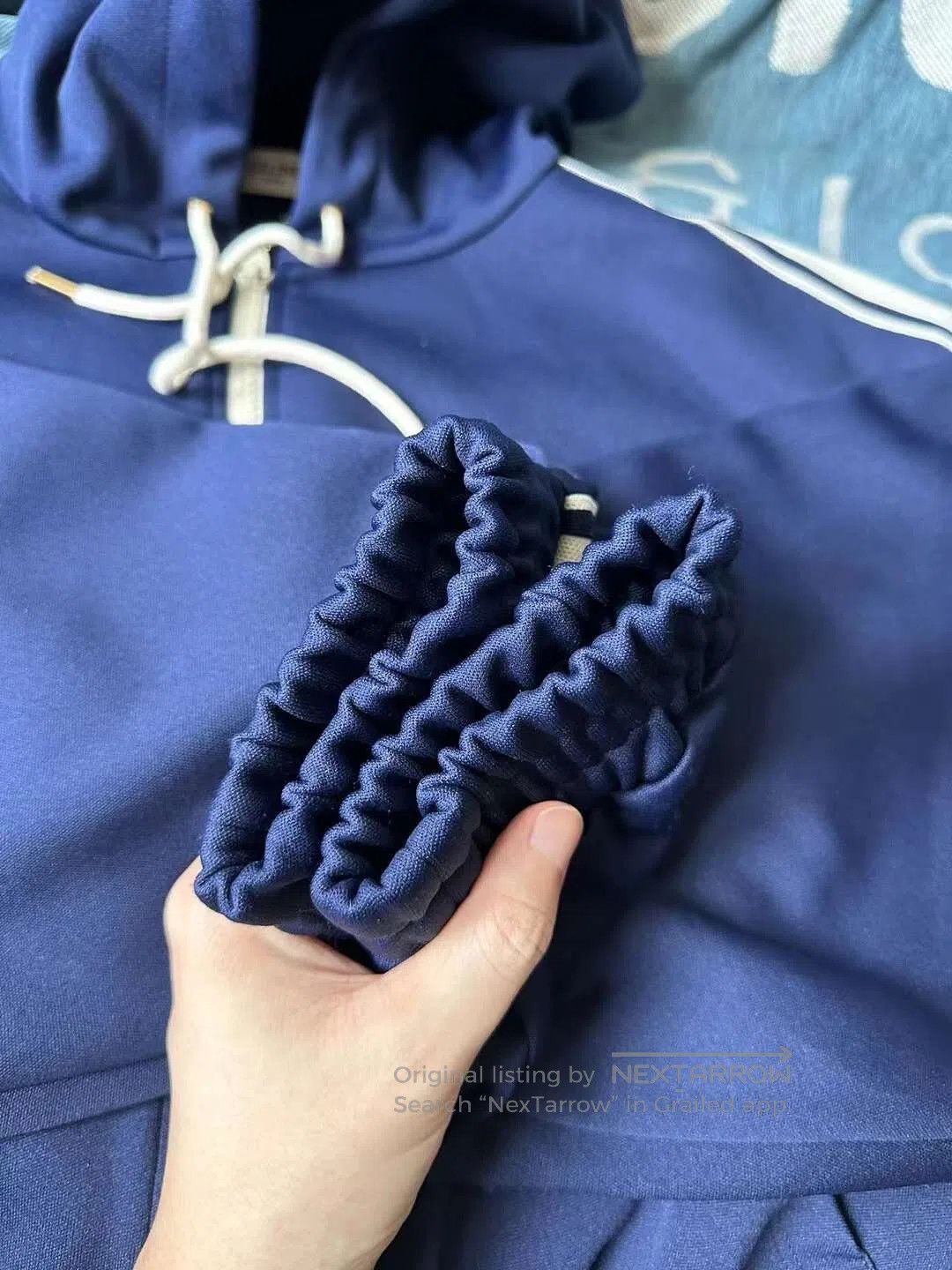 Celine CELINE Blue Hooded Cropped Jacket| Size L / US 10 / IT 46 - 5 Thumbnail
