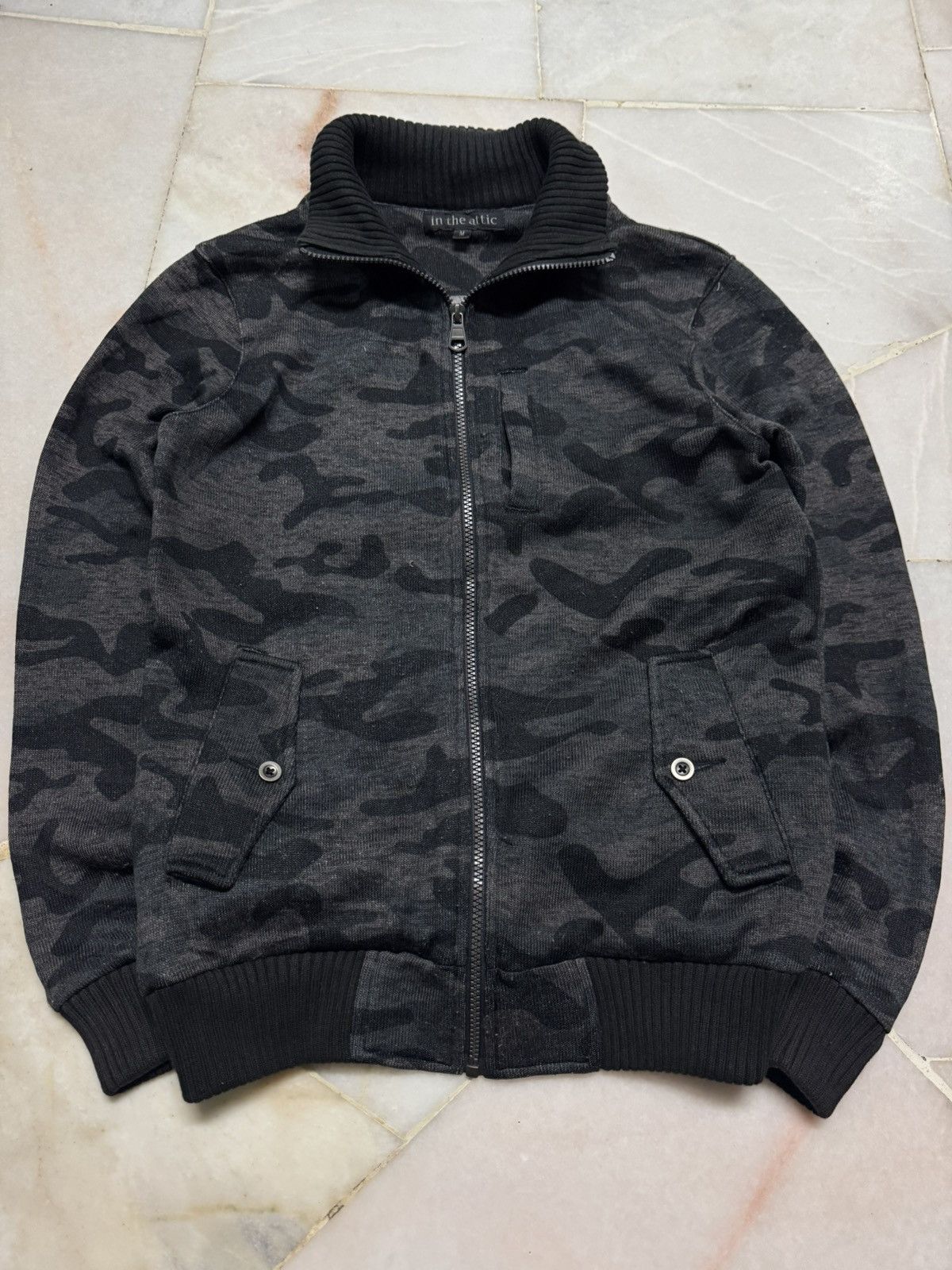 In The Attic INTHEATTIC HOMME SWEATER BONO STYLE CAMOUFLAGE ZIPPER Size US S / EU 44-46 / 1 - 14 Thumbnail