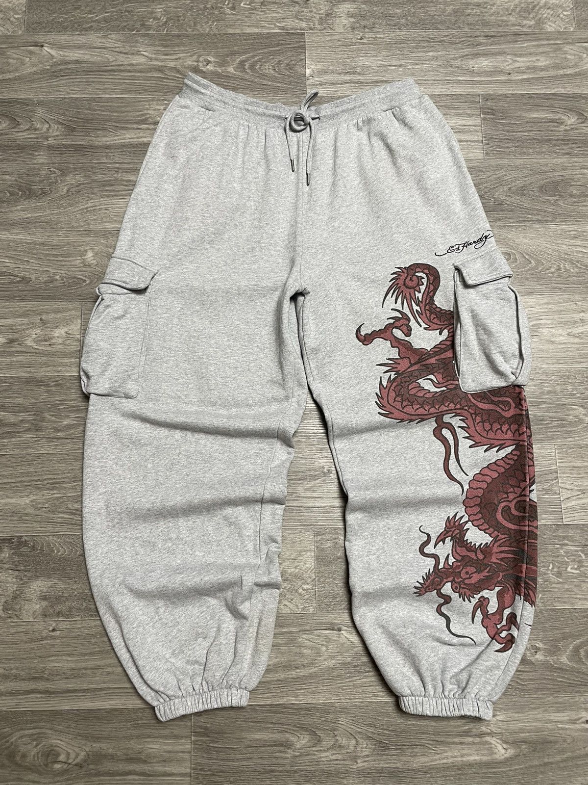 Ed Hardy Ed Hardy x Urban Outfitters Dragon Print Cargo Sweatpants Size US 36 / EU 52 - 1 Thumbnail