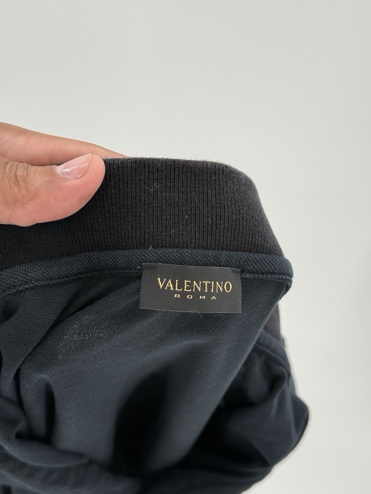 Valentino Mens Valentino Roma Black Embroidered Logo Polo Shirt Large Size US L / EU 52-54 / 3 - 7 Thumbnail
