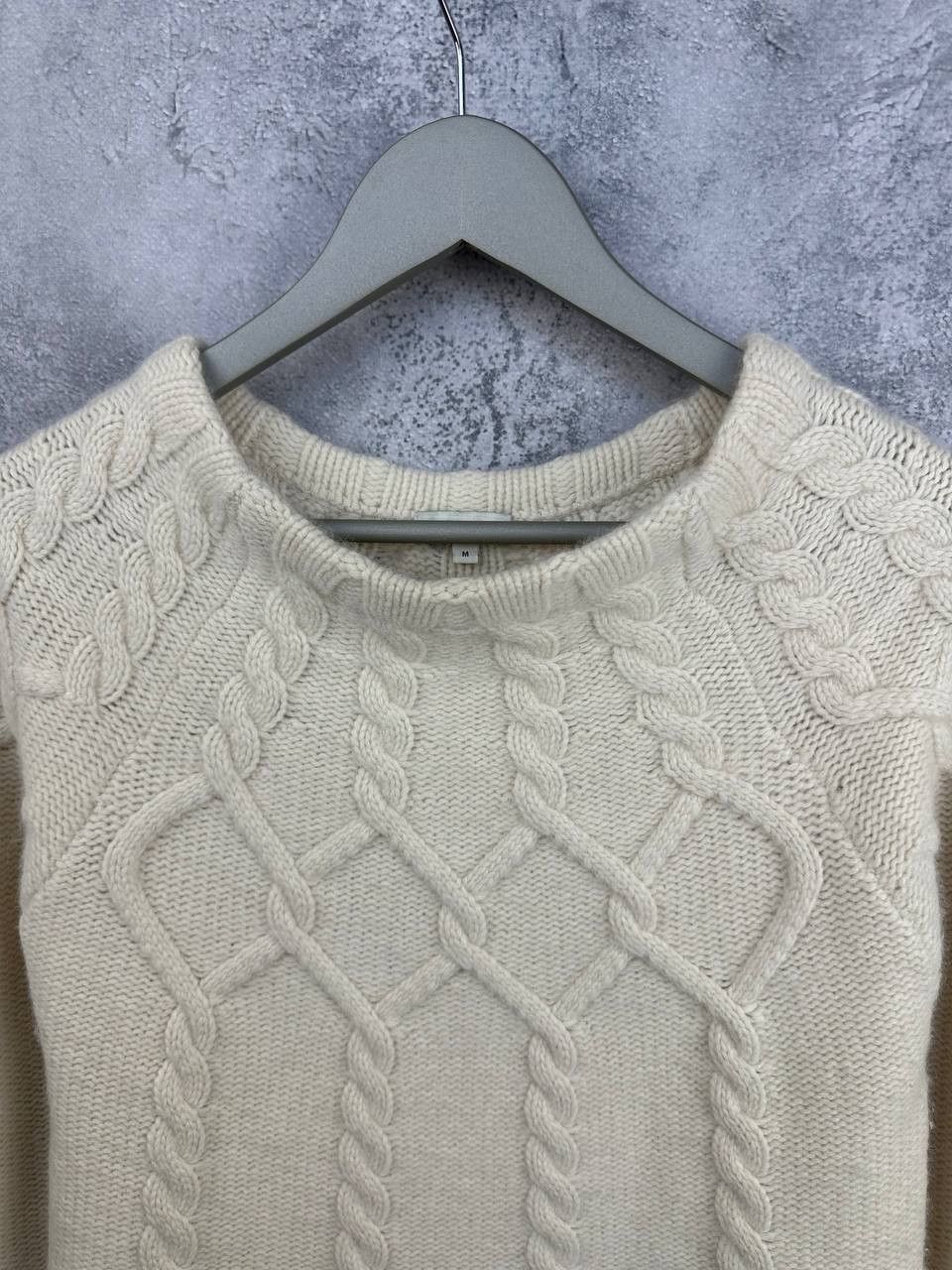 Reiss RRP $275 Reiss Tilly Aran Cable Knit Sweater Wool White Mock Size M / US 6-8 / IT 42-44 - 4 Thumbnail