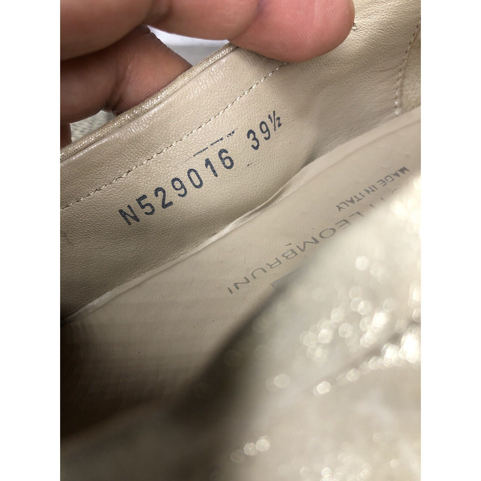 Other Attilio Giusti Leombruni Beige Leather Snake Pointed Cap Toe Size US 9 / IT 39 - 10 Thumbnail