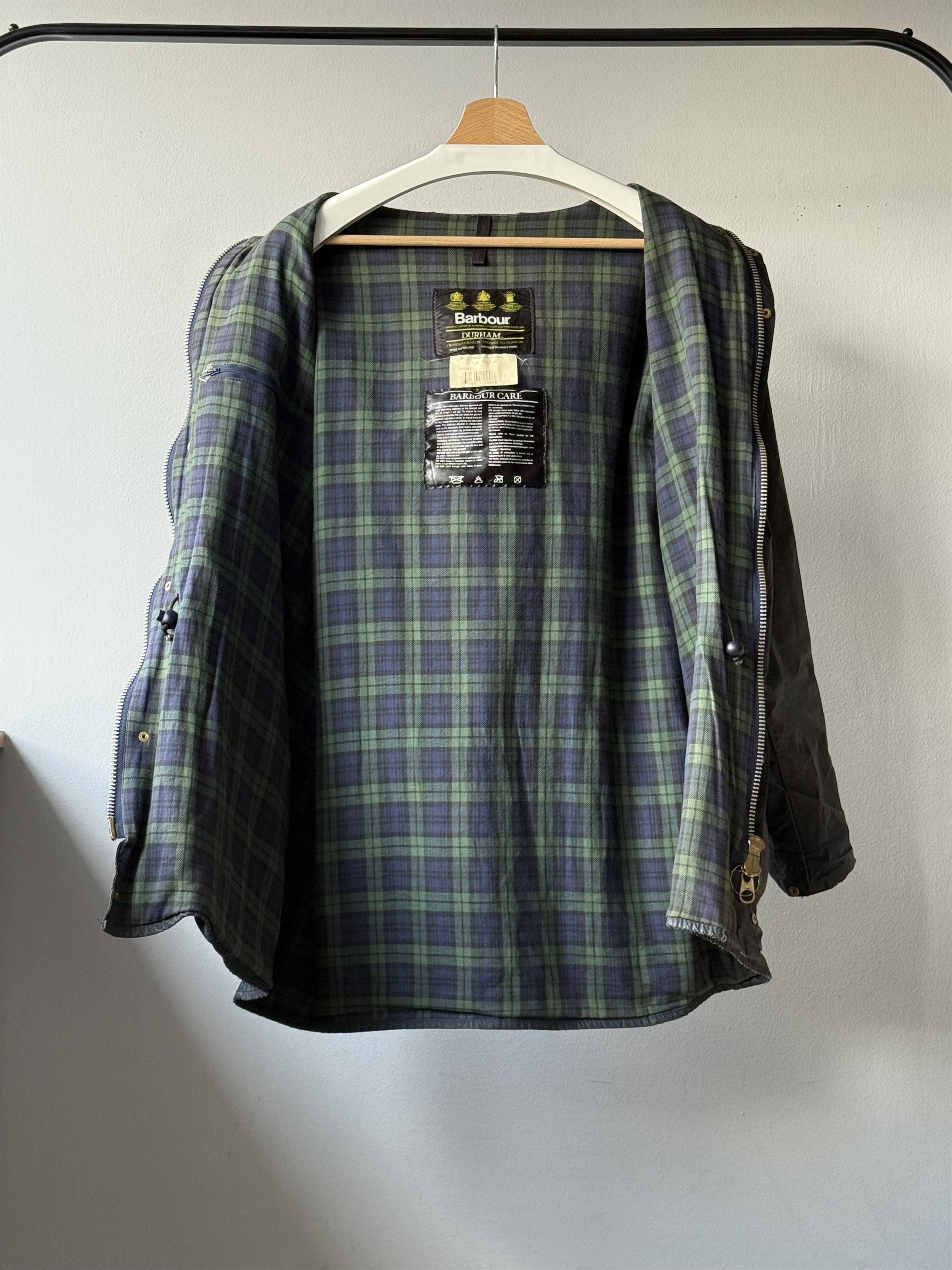 Barbour Vintage Barbour A6 Lined Durham Waxed Cotton Hooded Jacket Size US M / EU 48-50 / 2 - 3 Thumbnail