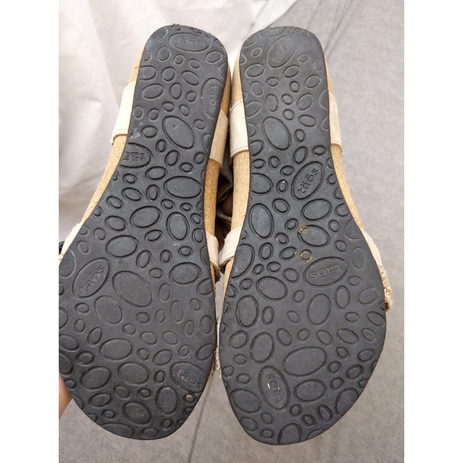 Taos VINTAGE? Taos Trulie Sandals Womens 8-8.5 Beige Cork Wedge Braided Leather Comfort Strappy Hook & Loop Adjustable Cushion Footbed Womens Shoes Size US 9 / IT 39 - 5 Thumbnail