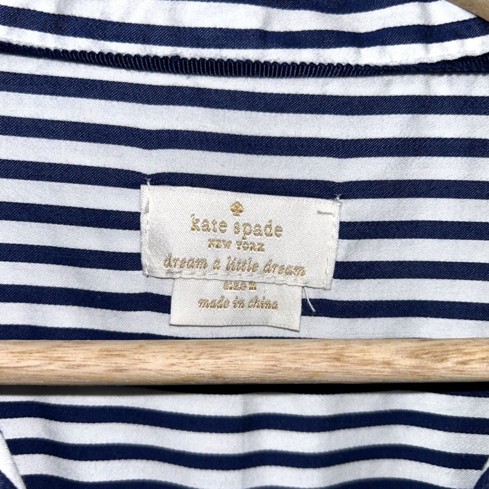 Vintage VINTAGE Kate Spade Dream Little Dream Button Down Striped Pajama Top Women’s Sz Medium Size M / US 6-8 / IT 42-44 - 7 Thumbnail