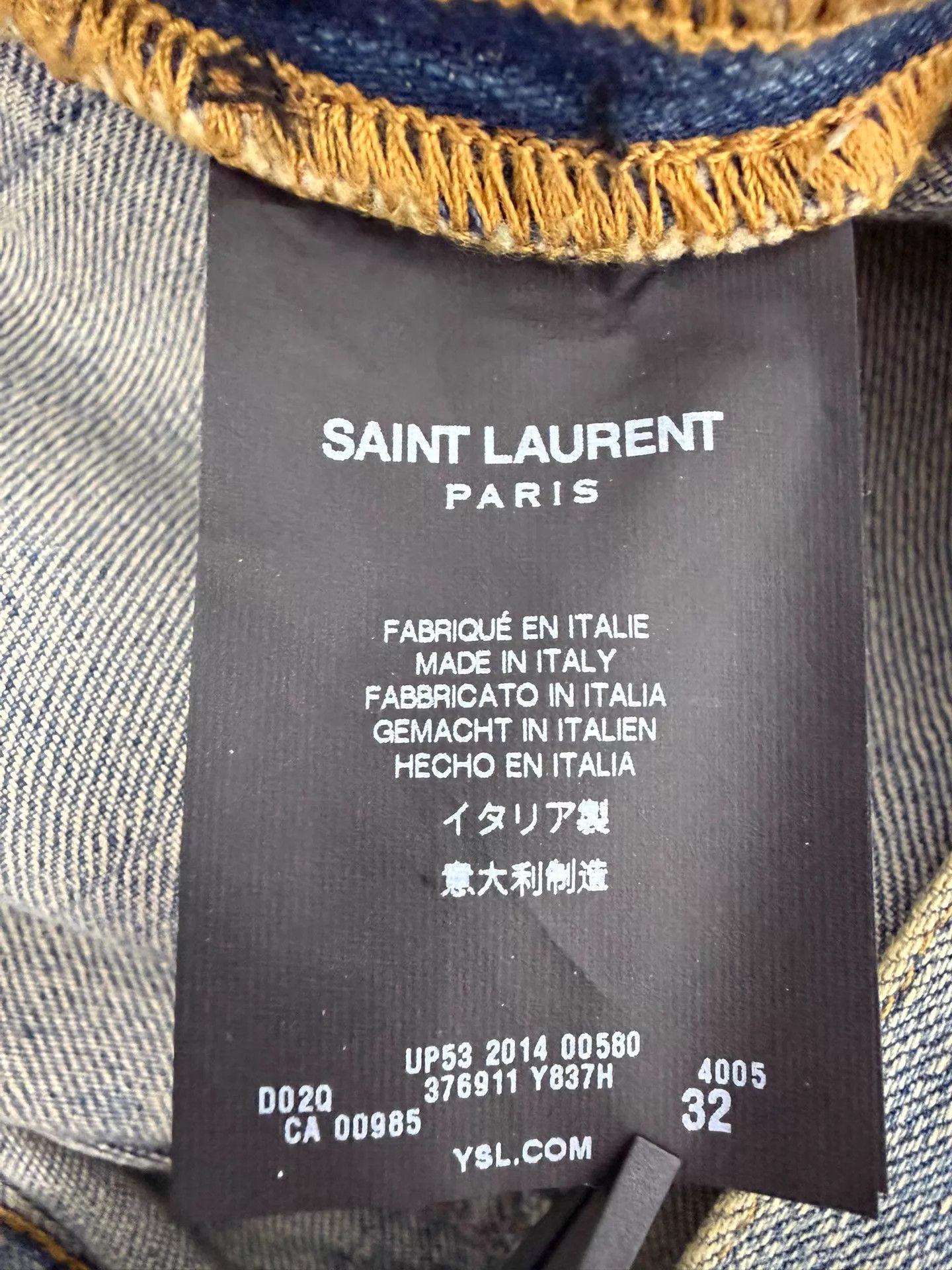 Yves Saint Laurent YSL 14FW Light Blue 4-Slash Distressed Skinny Jeans GD Worn Size US 32 / EU 48 - 5 Thumbnail