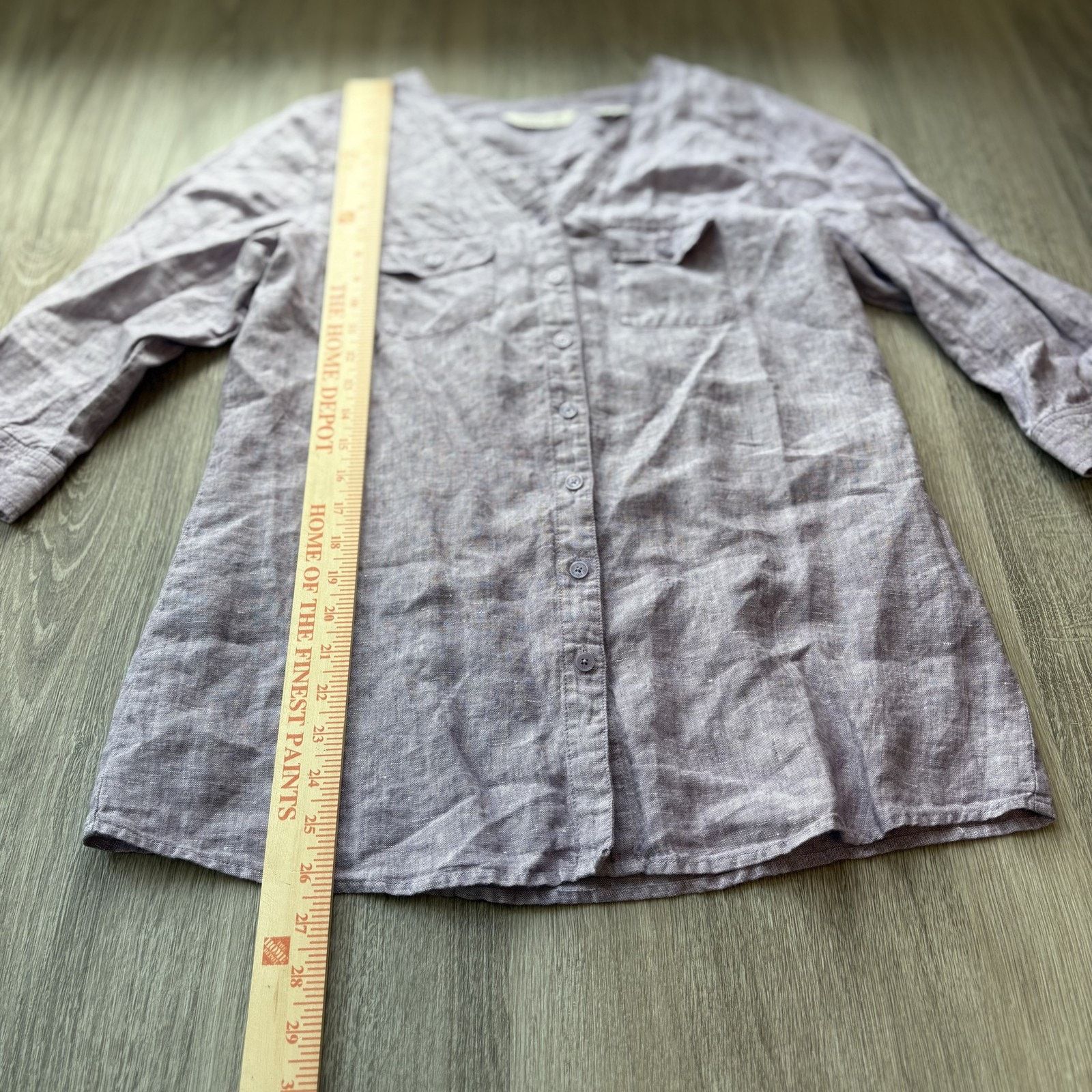 Orvis Orvis Women's 100% Linen Tunic Shirt Small Gray Button Fron Size US S / EU 44-46 / 1 - 5 Thumbnail