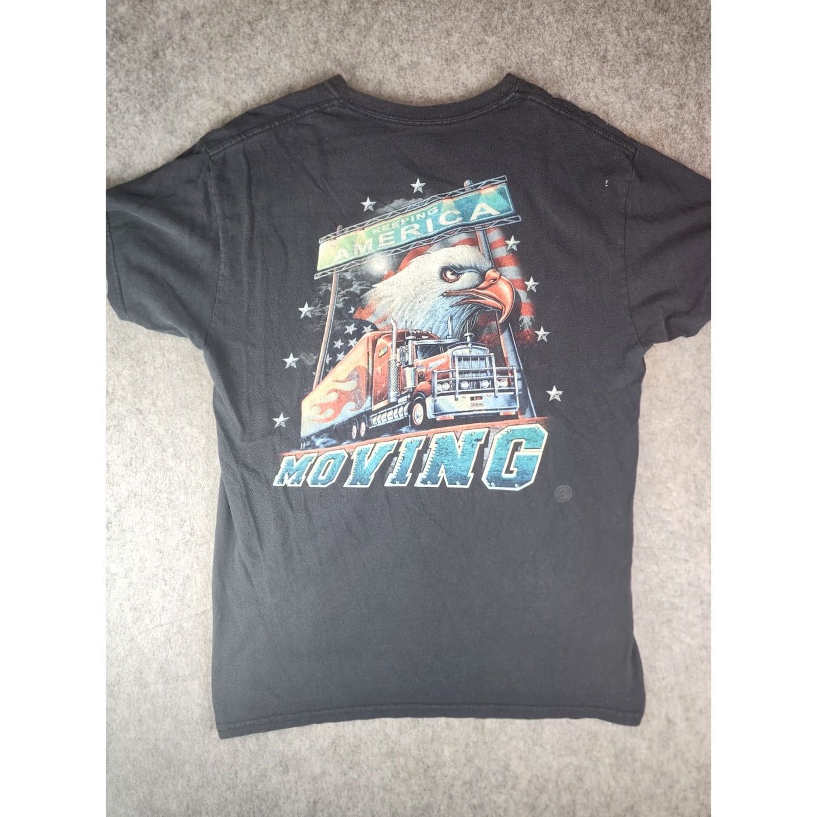 Vintage VINTAGE American Trucker Shirt Large L Black Cotton Knit 2000s Short Sleeve Crew Neck USA 90s Transportation Mens Size US L / EU 52-54 / 3 - 5 Thumbnail