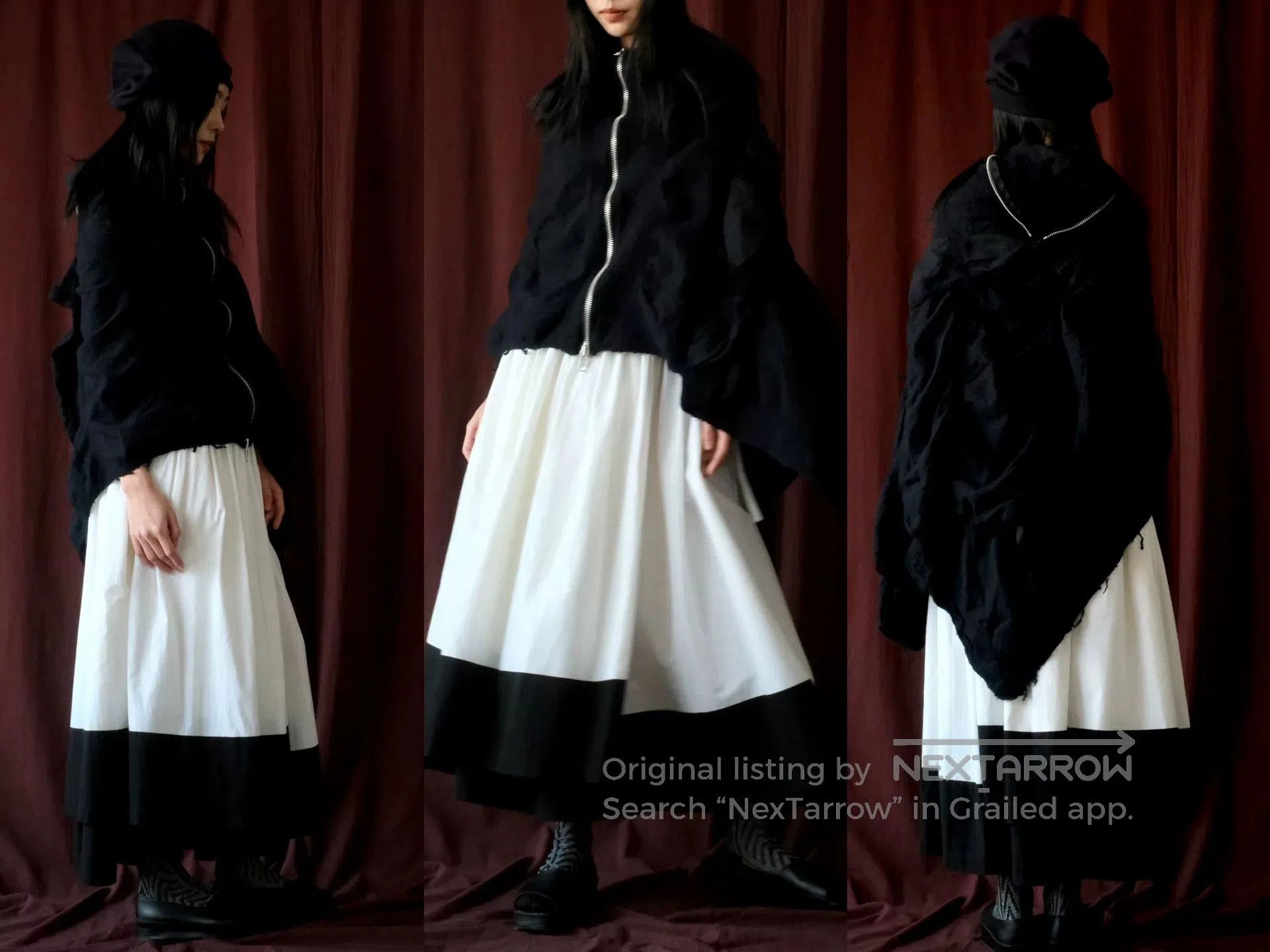 Tricot Comme des Garcons CDGtricot Asymmetric Wool Zip Cape. Size M / US 6-8 / IT 42-44 - 3 Thumbnail