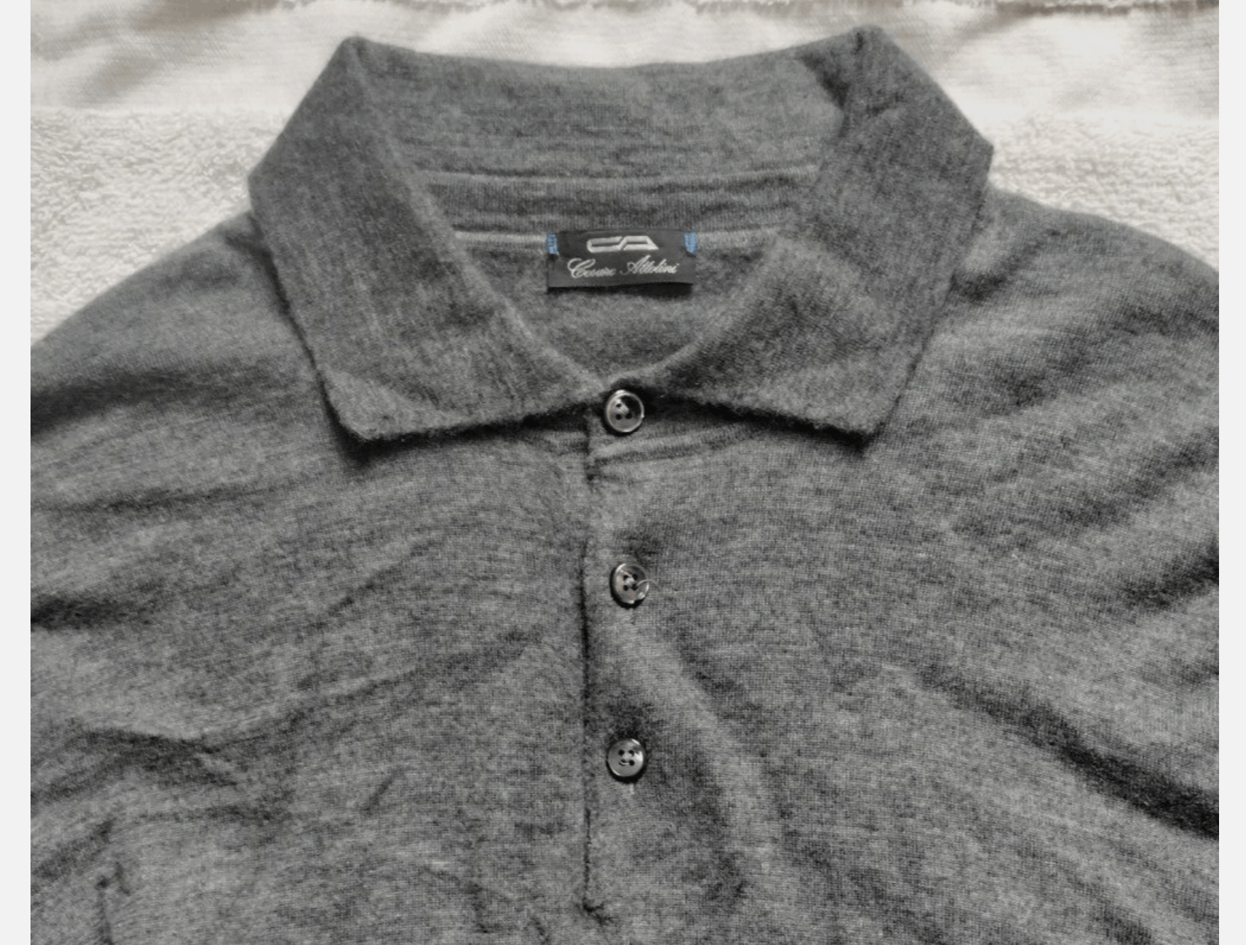 Cesare Attolini Cesare Attolini 100% Cashmere Polo Sweater Shirt Gray 54 Size US L / EU 52-54 / 3 - 2 Thumbnail