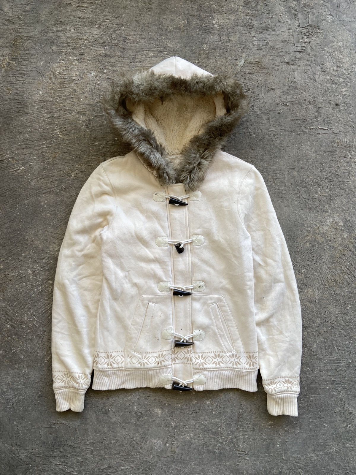Japanese Brand 2000s Aeropostale - Fur Hoodie Apocalypse Style Jacket Size US S / EU 44-46 / 1 - 1 Thumbnail