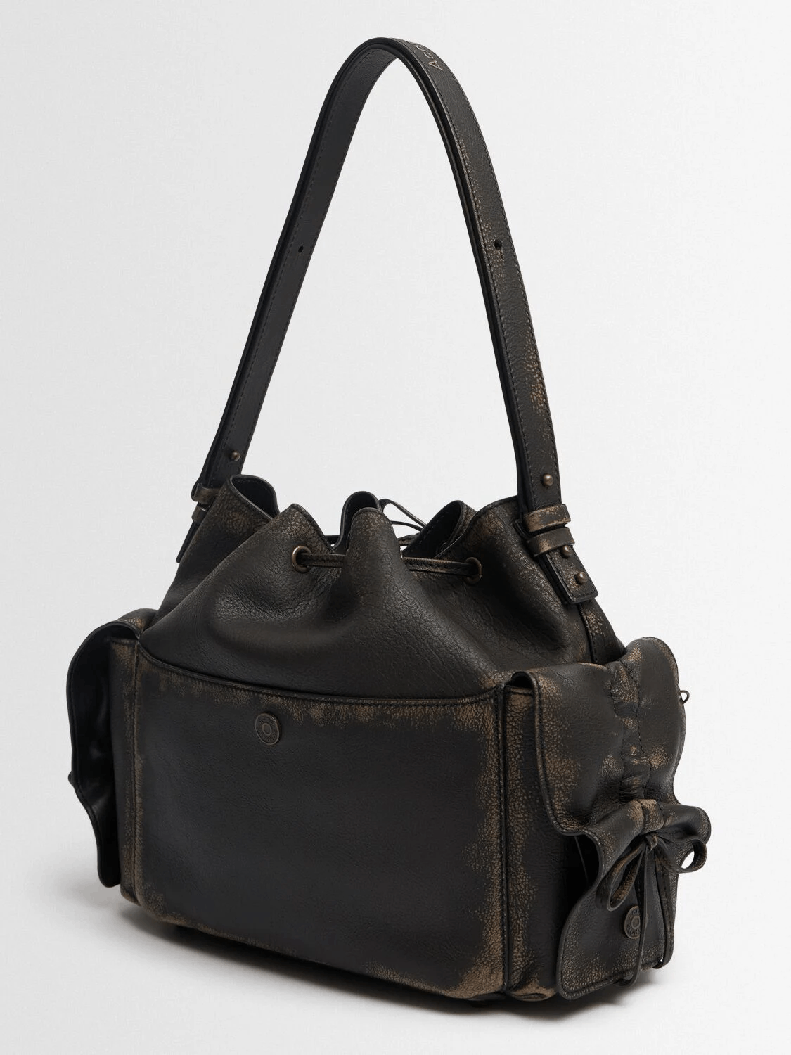 Acne Studios ACNE STUDIOS Multipocket Dk Brown Leather Bucket Bag New Size ONE SIZE - 3 Thumbnail