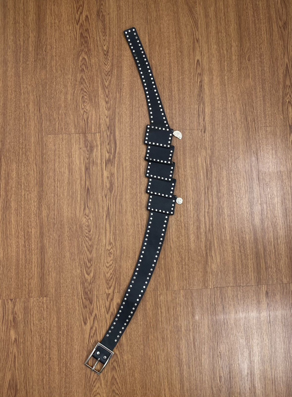 If Six Was Nine × Japanese Brand × Le Grande Bleu (L.G.B.) Black studded square punk leather belt Size ONE SIZE - 3 Thumbnail
