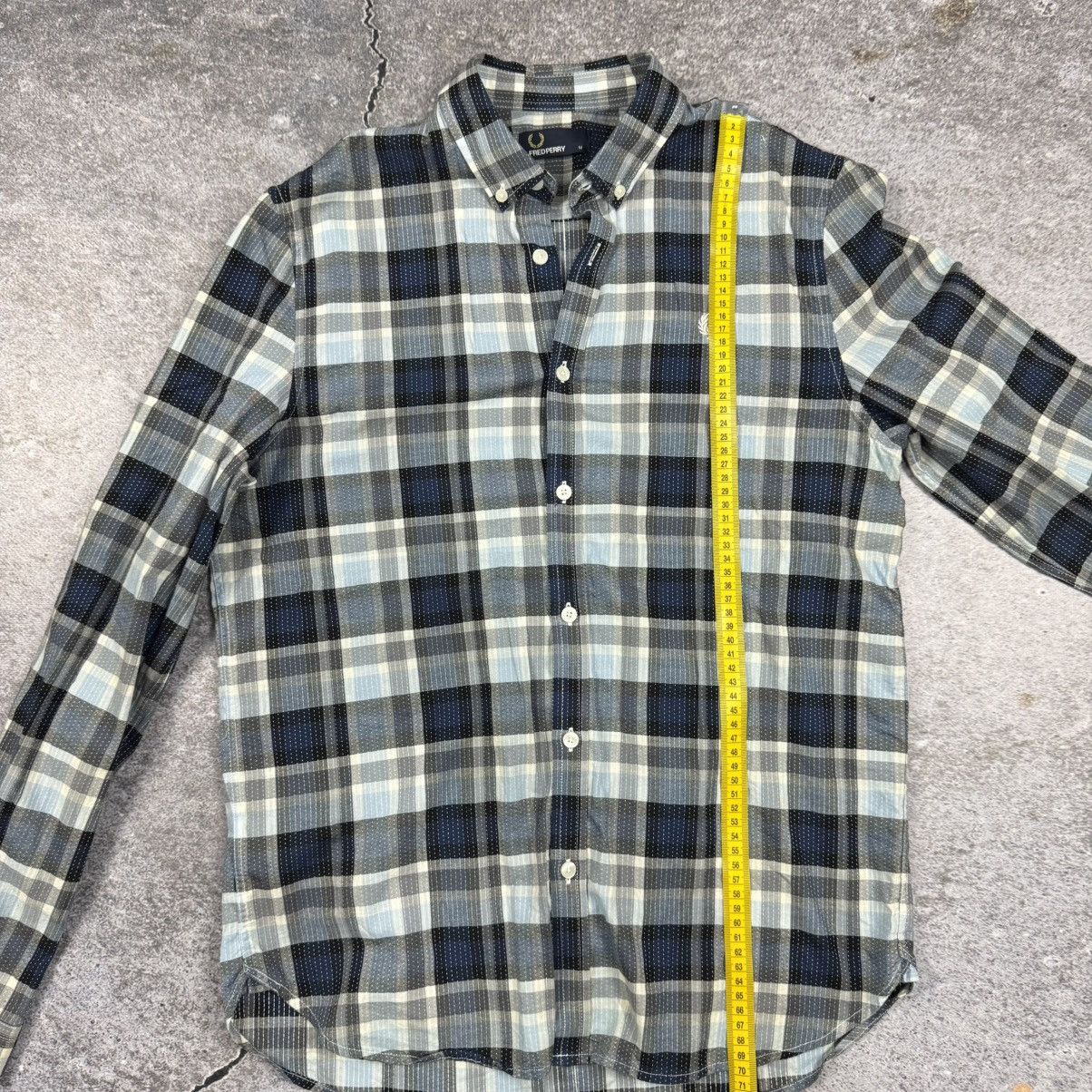 Fred Perry Fred Perry Men's Plaid Button-Down Shirt - Size M -Blue/Grey Size US M / EU 48-50 / 2 - 6 Thumbnail