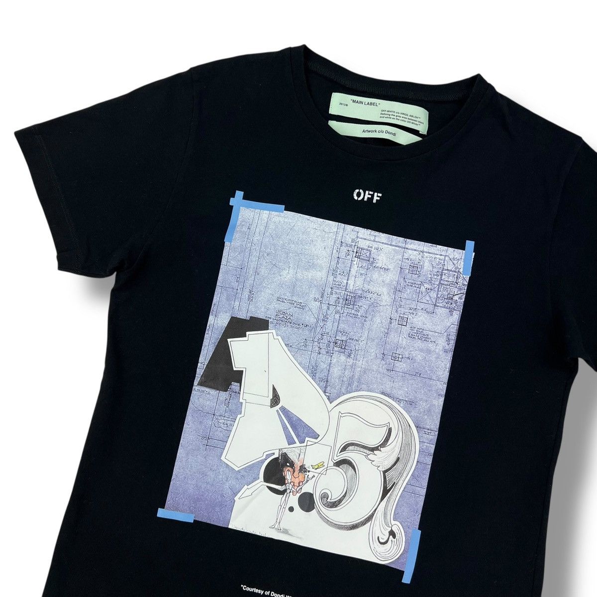 Off-White Off-White x Dondi Black T Shirt Size US S / EU 44-46 / 1 - 1 Thumbnail