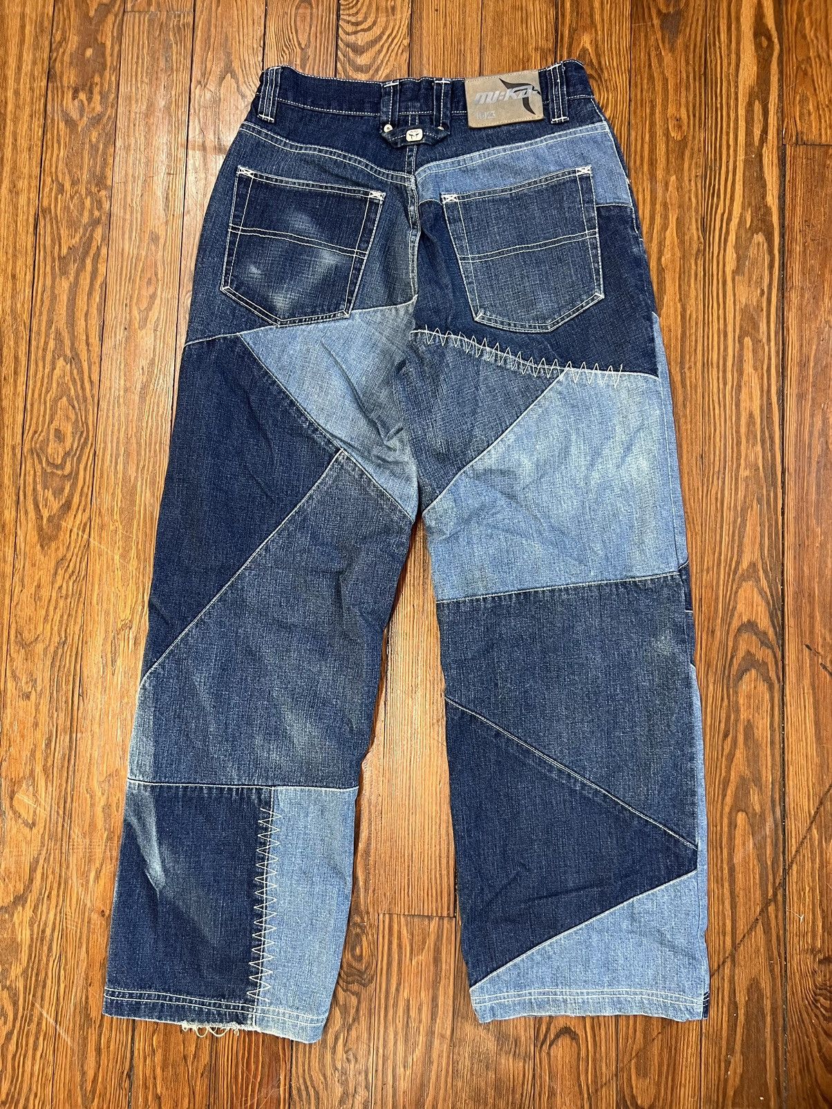 Japanese Brand × Vintage Y2K Patchwork Denim Jeans + Jacket Set Baggy Grunge Size US 32 / EU 48 - 3 Thumbnail